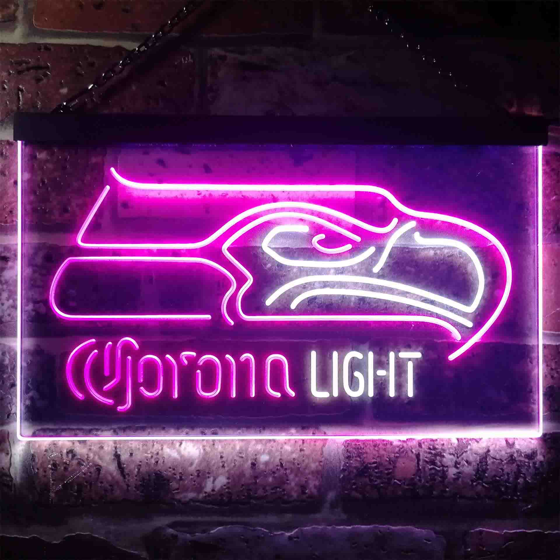 Seattle Seahawks Corona Light Neon-Like LED Light Sign