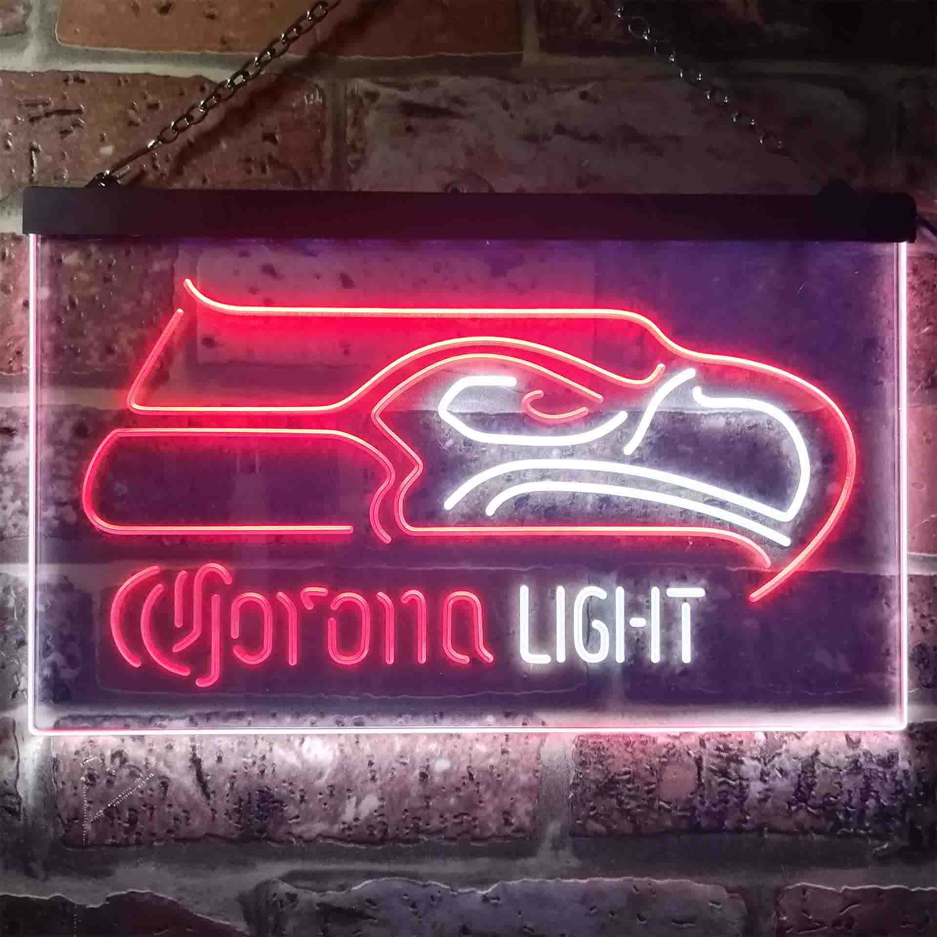 Seattle Seahawks Corona Light Neon-Like LED Light Sign