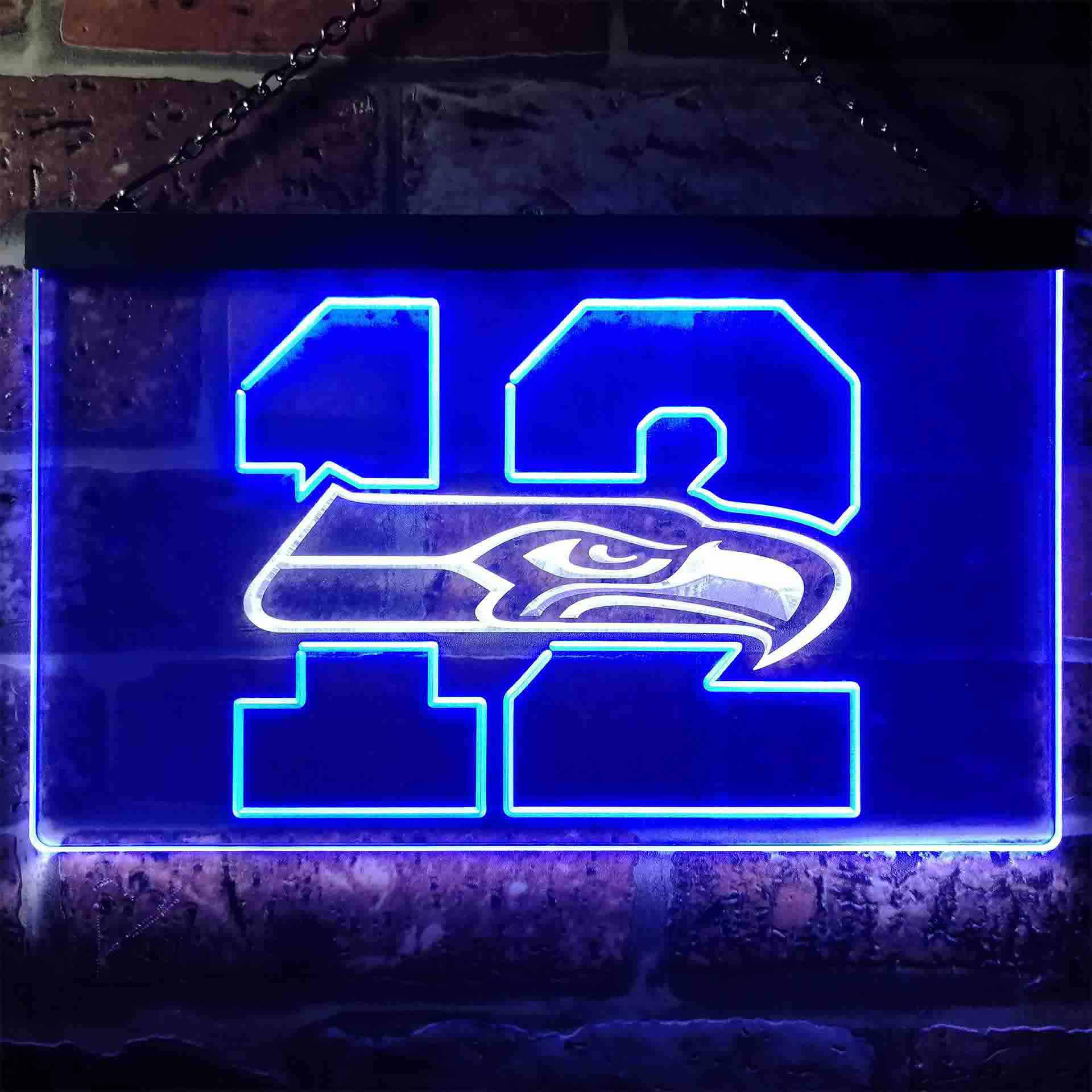 12th Man Seattle Seahawks Dual Color LED Light Sign led lab cave