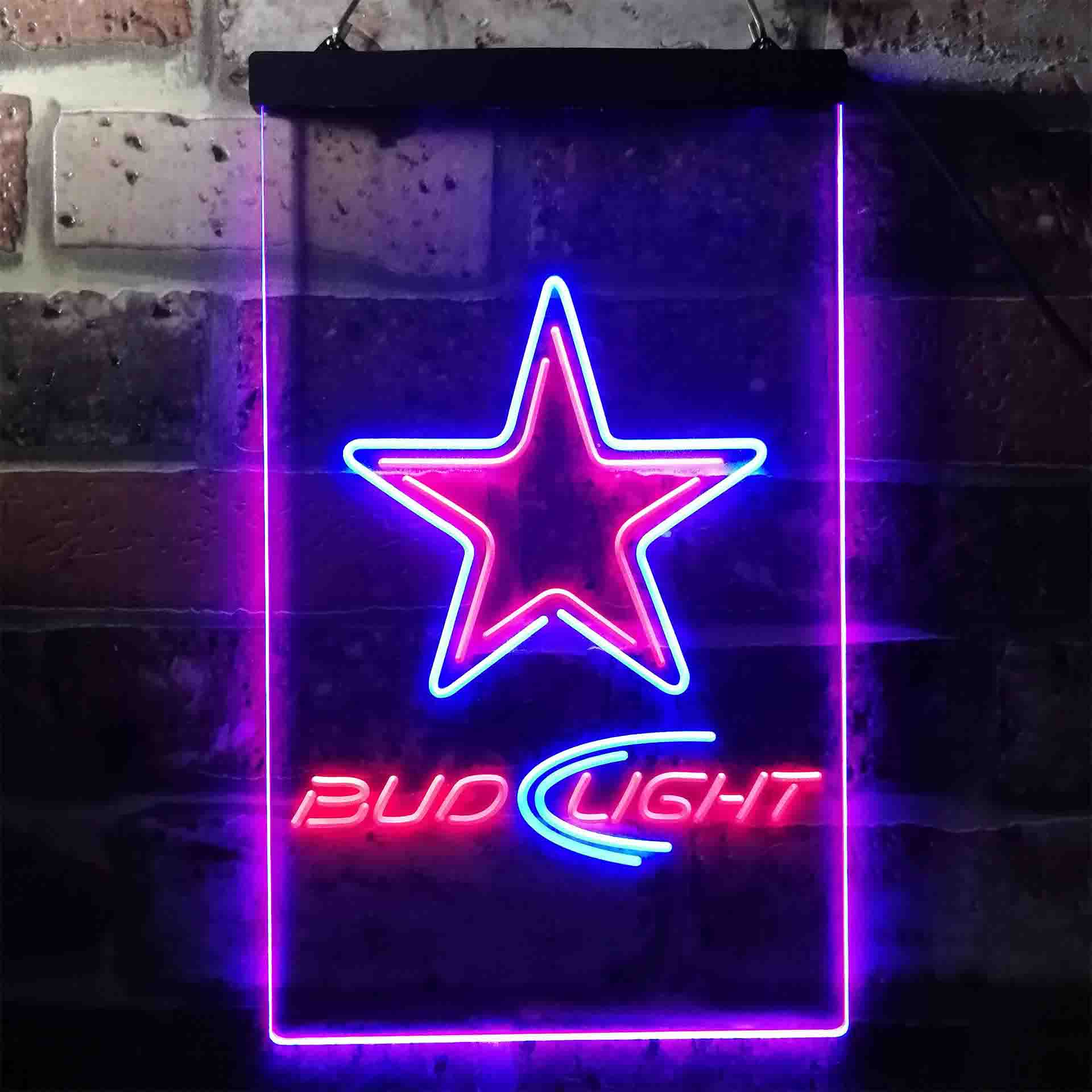 Bud Light Dallas Cowboys Dual Color LED Neon Sign ProLedSign