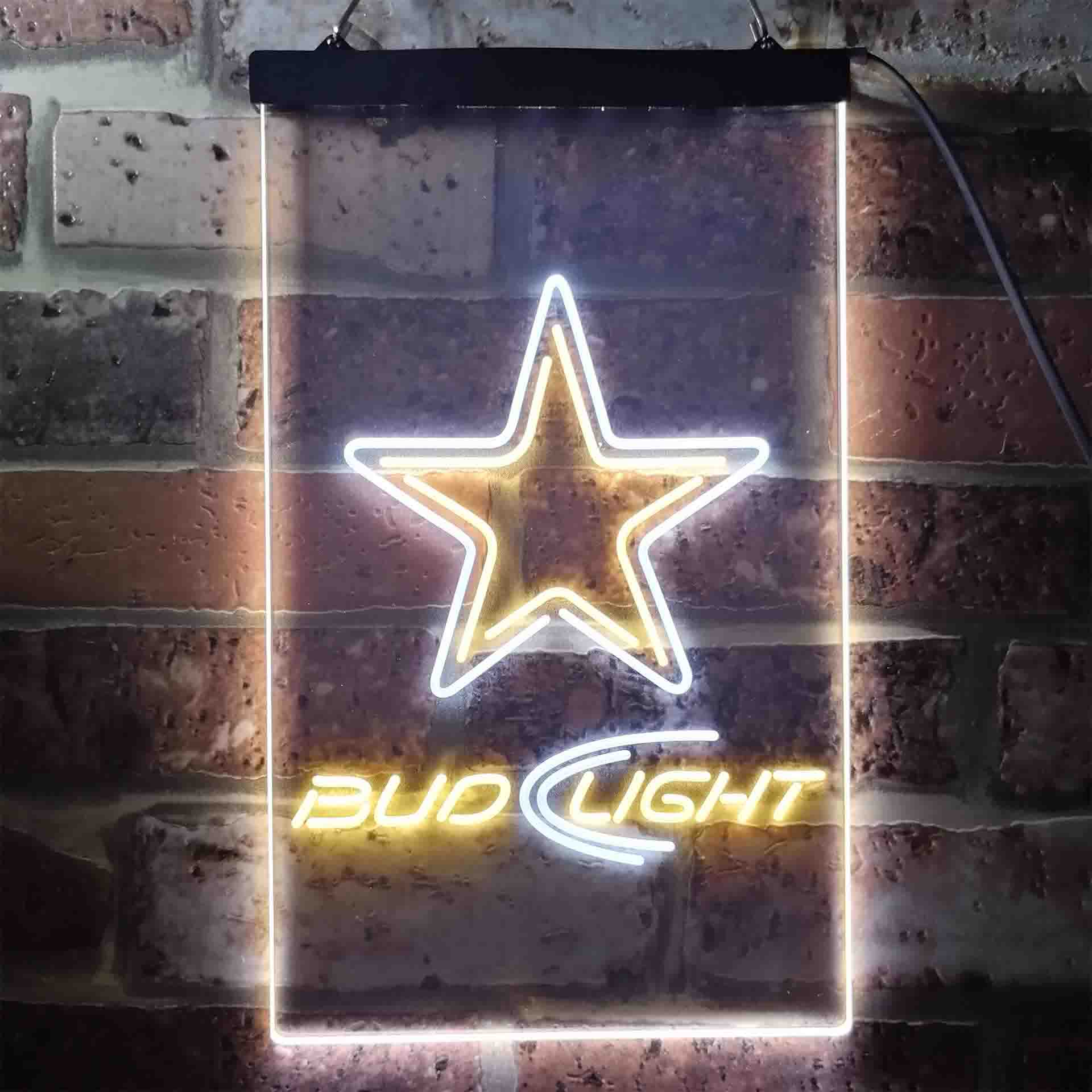 Bud Light Dallas Cowboys Dual Color LED Neon Sign ProLedSign