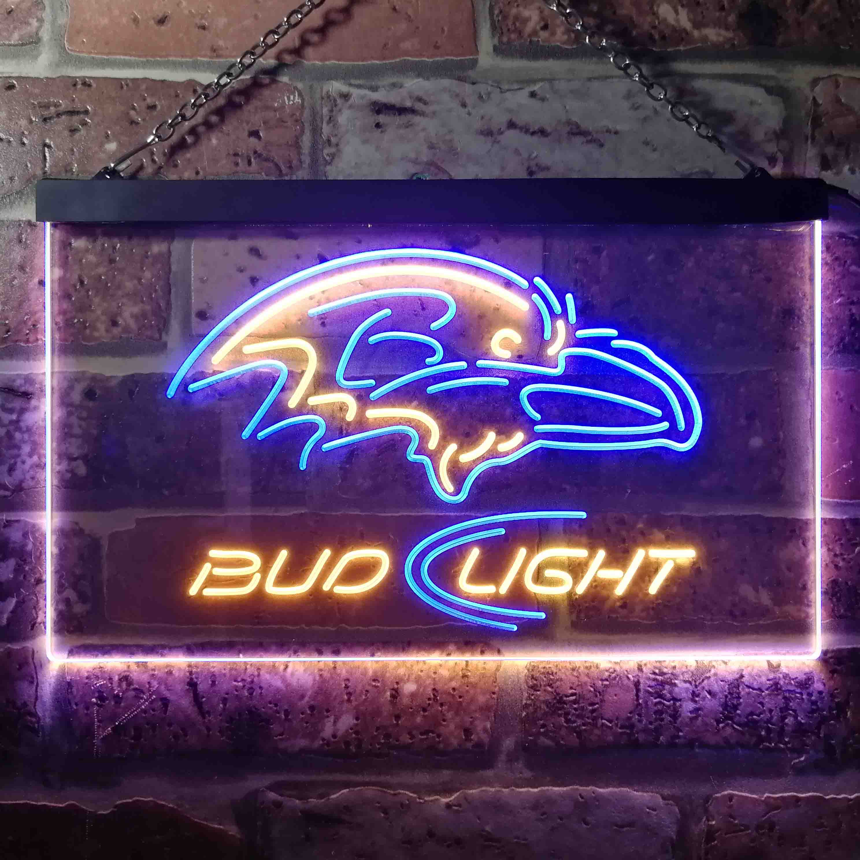 Baltimore Ravens Bud Light  Neon-Like Led Light Sign