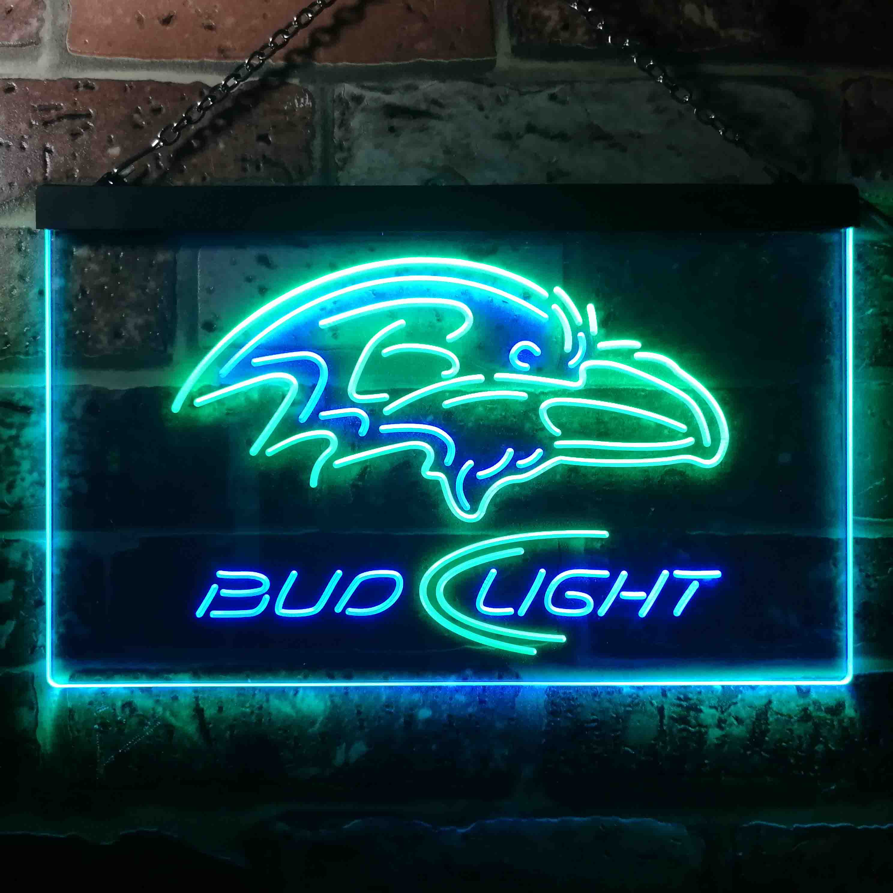 Baltimore Ravens Bud Light  Neon-Like Led Light Sign