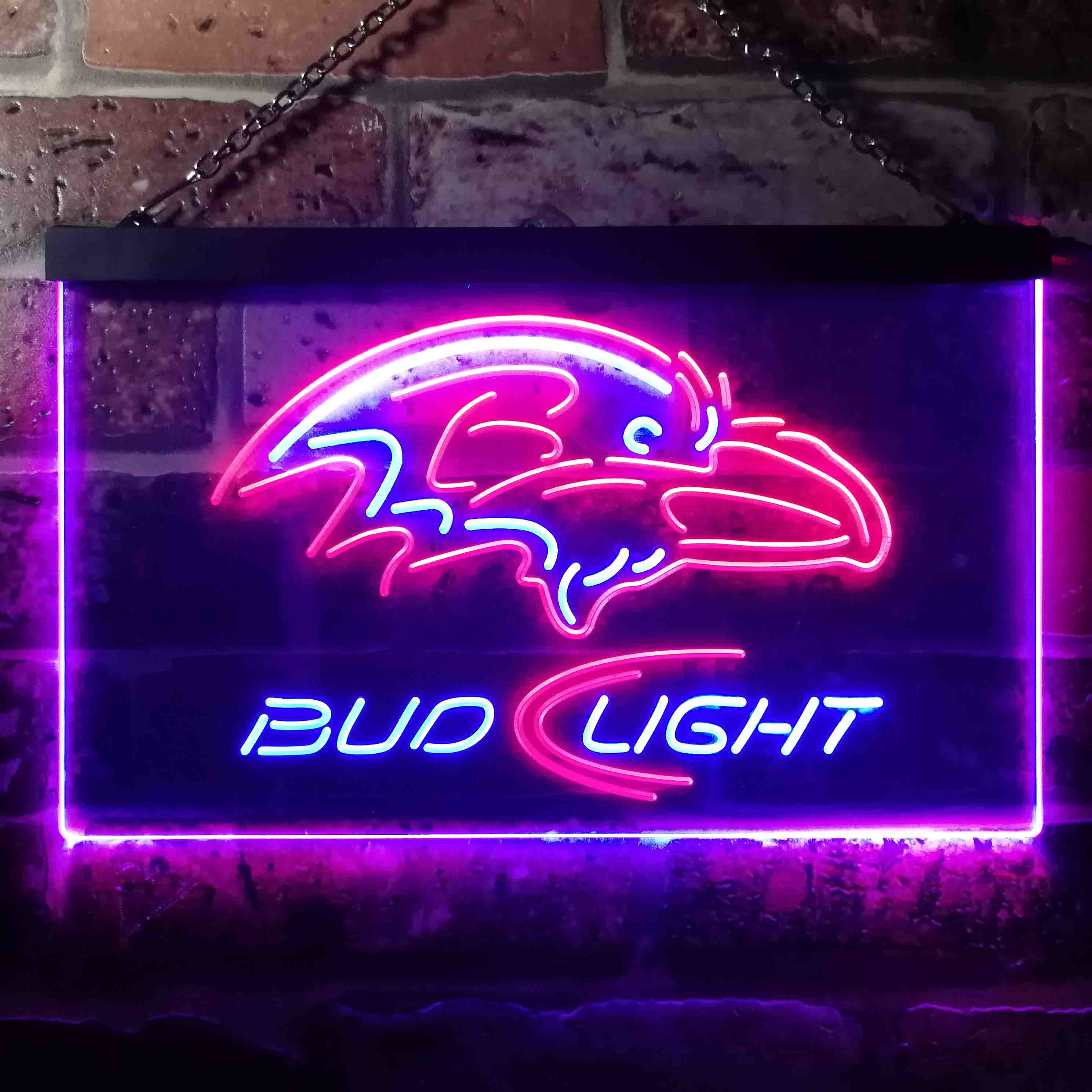 Baltimore Ravens Bud Light  Neon-Like Led Light Sign