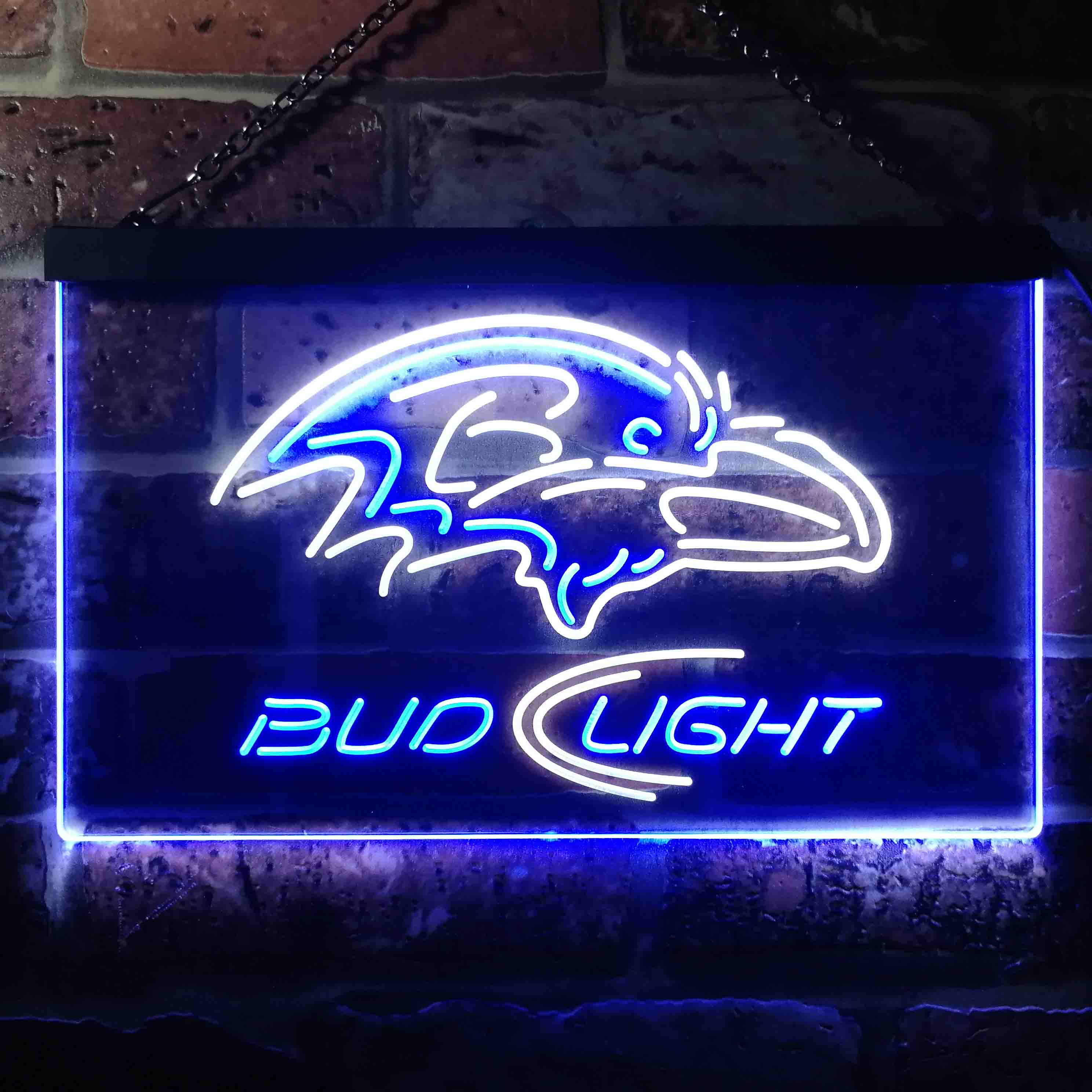 Baltimore Ravens Bud Light  Neon-Like Led Light Sign