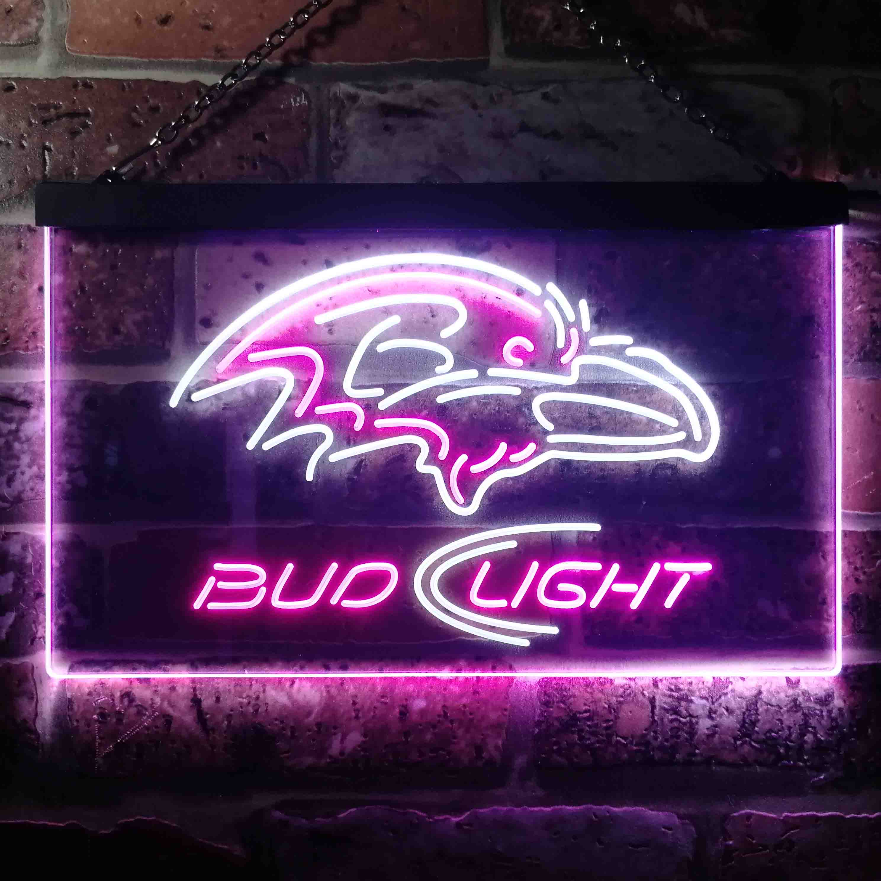 Baltimore Ravens Bud Light  Neon-Like Led Light Sign