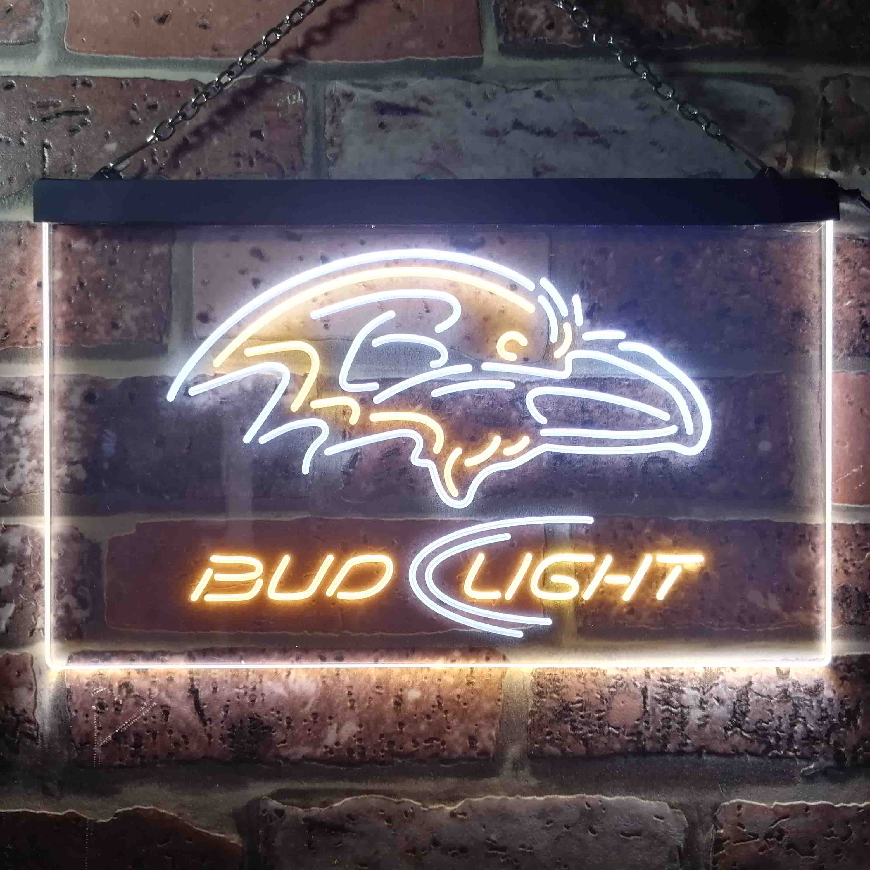 Baltimore Ravens Bud Light  Neon-Like Led Light Sign