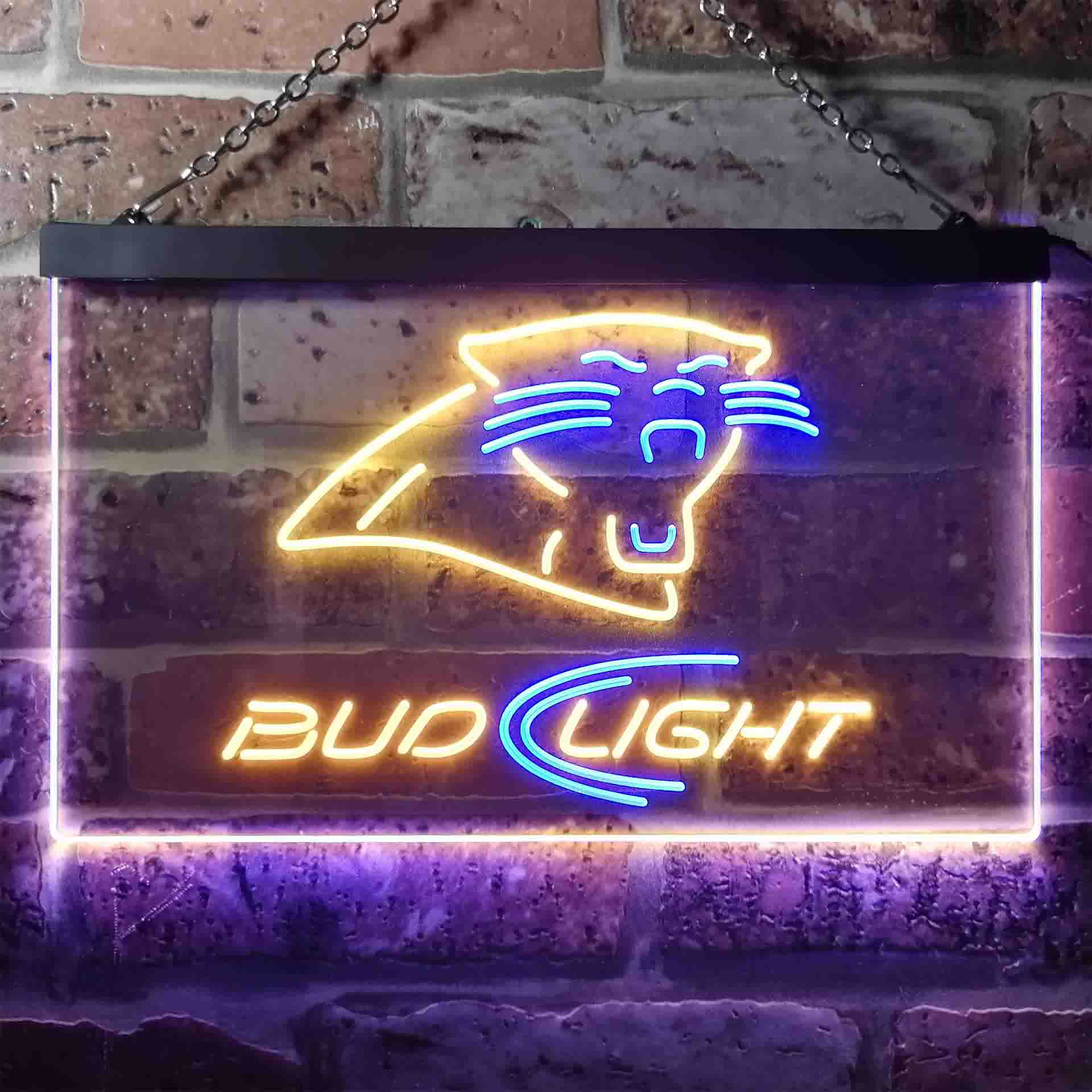 Bud Light Carolina Panthers Dual Color LED Neon Sign ProLedSign