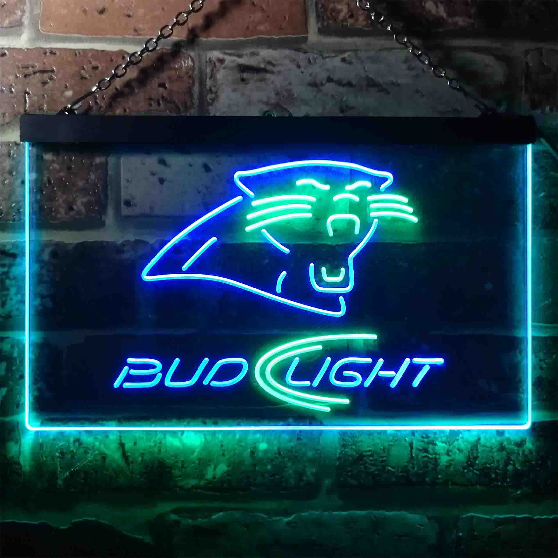 Bud Light Carolina Panthers Dual Color LED Neon Sign ProLedSign