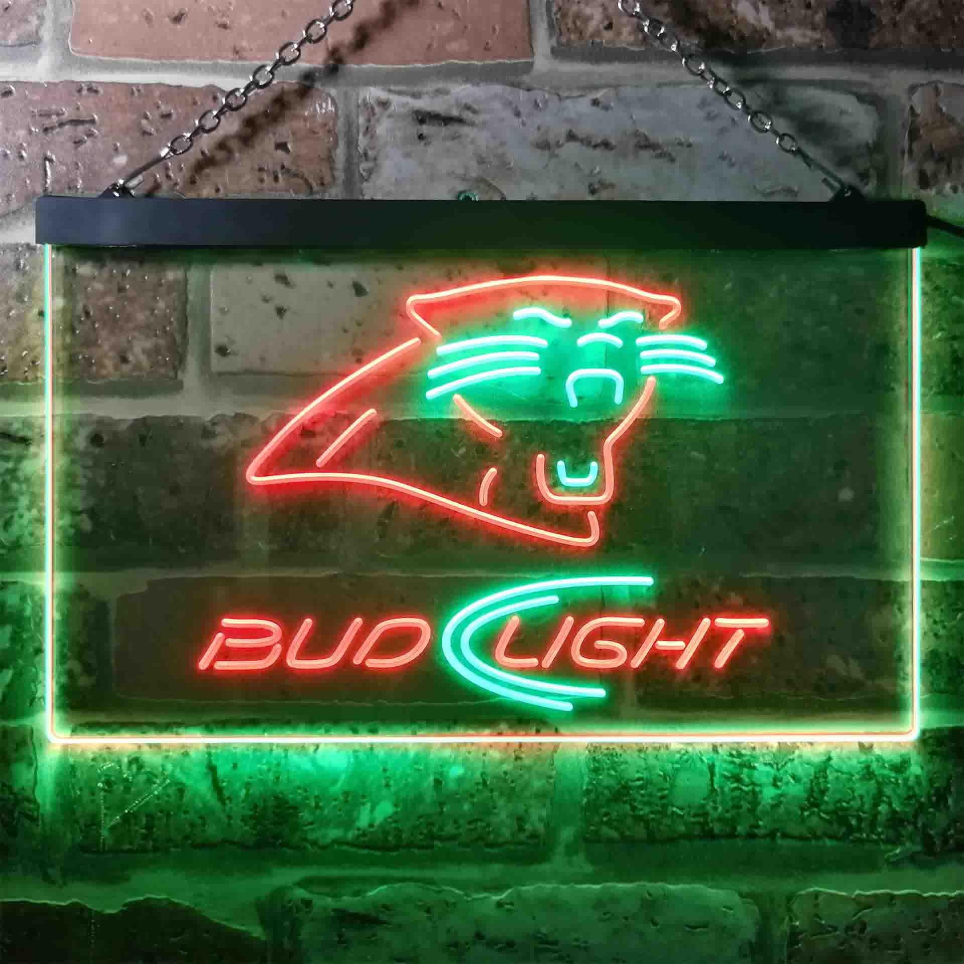 Bud Light Carolina Panthers Dual Color LED Neon Sign ProLedSign