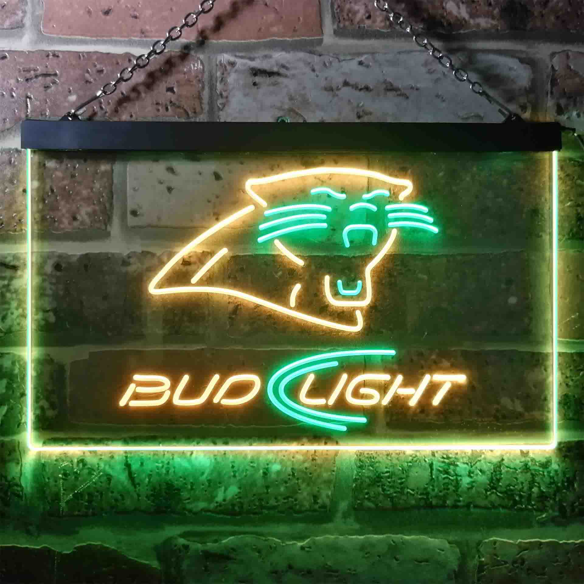 Bud Light Carolina Panthers Dual Color LED Neon Sign ProLedSign