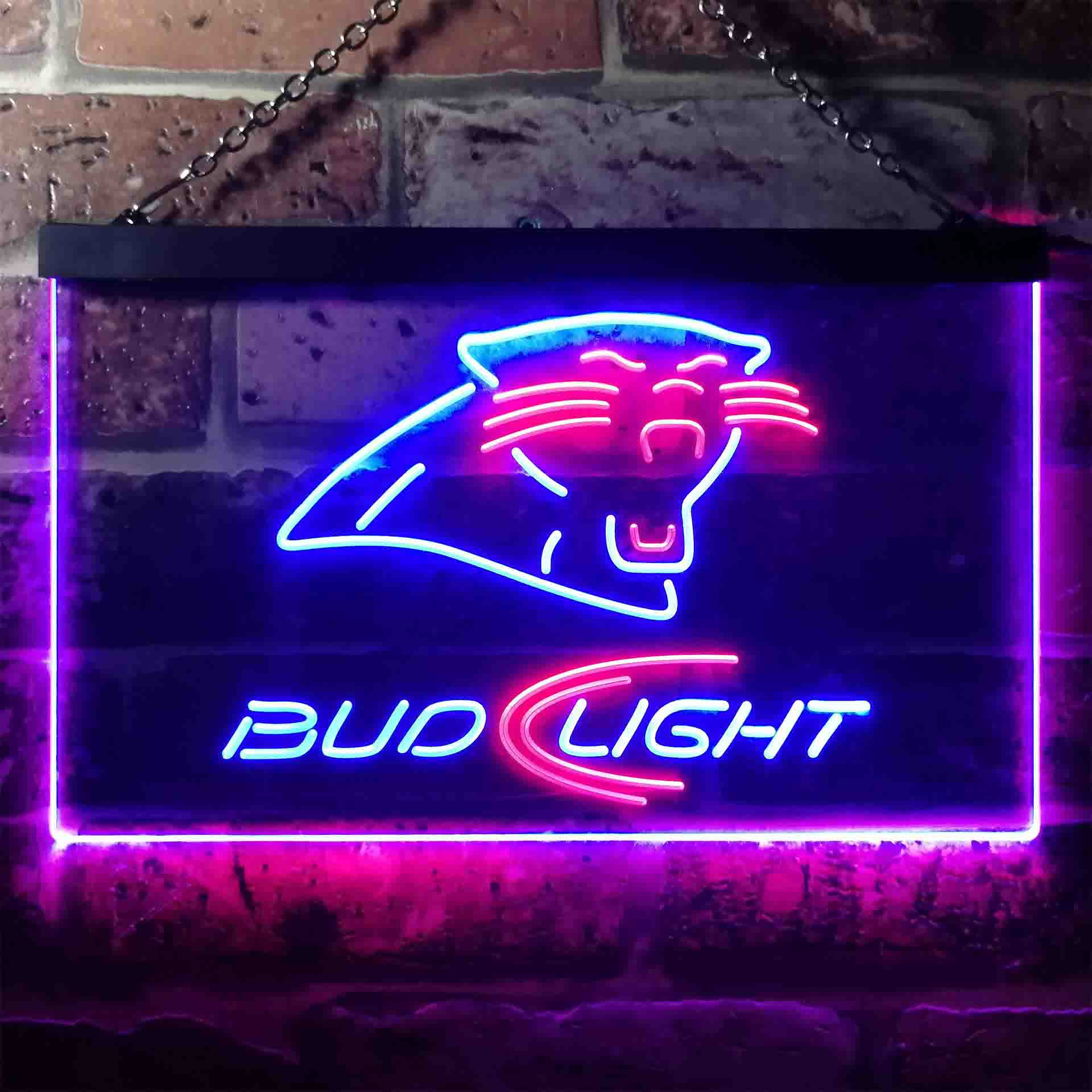 Bud Light Carolina Panthers Dual Color LED Neon Sign ProLedSign