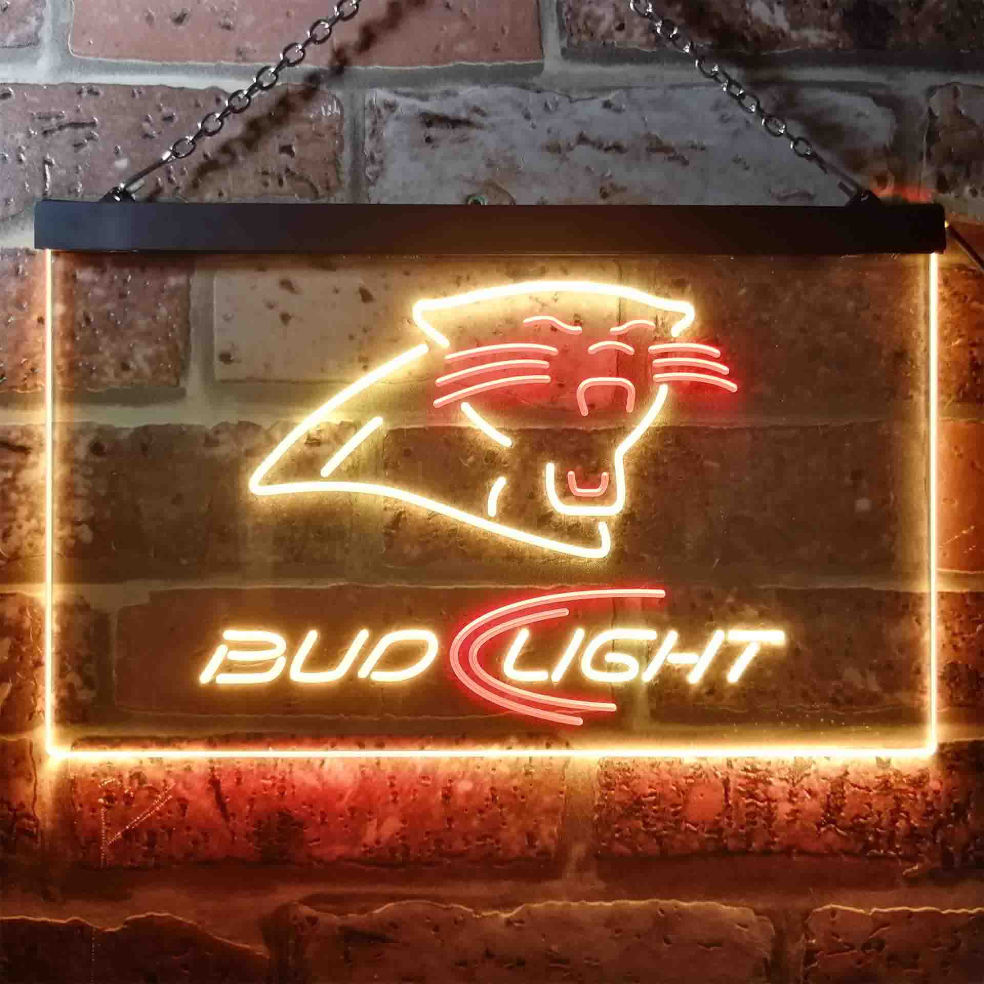 Bud Light Carolina Panthers Dual Color LED Neon Sign ProLedSign