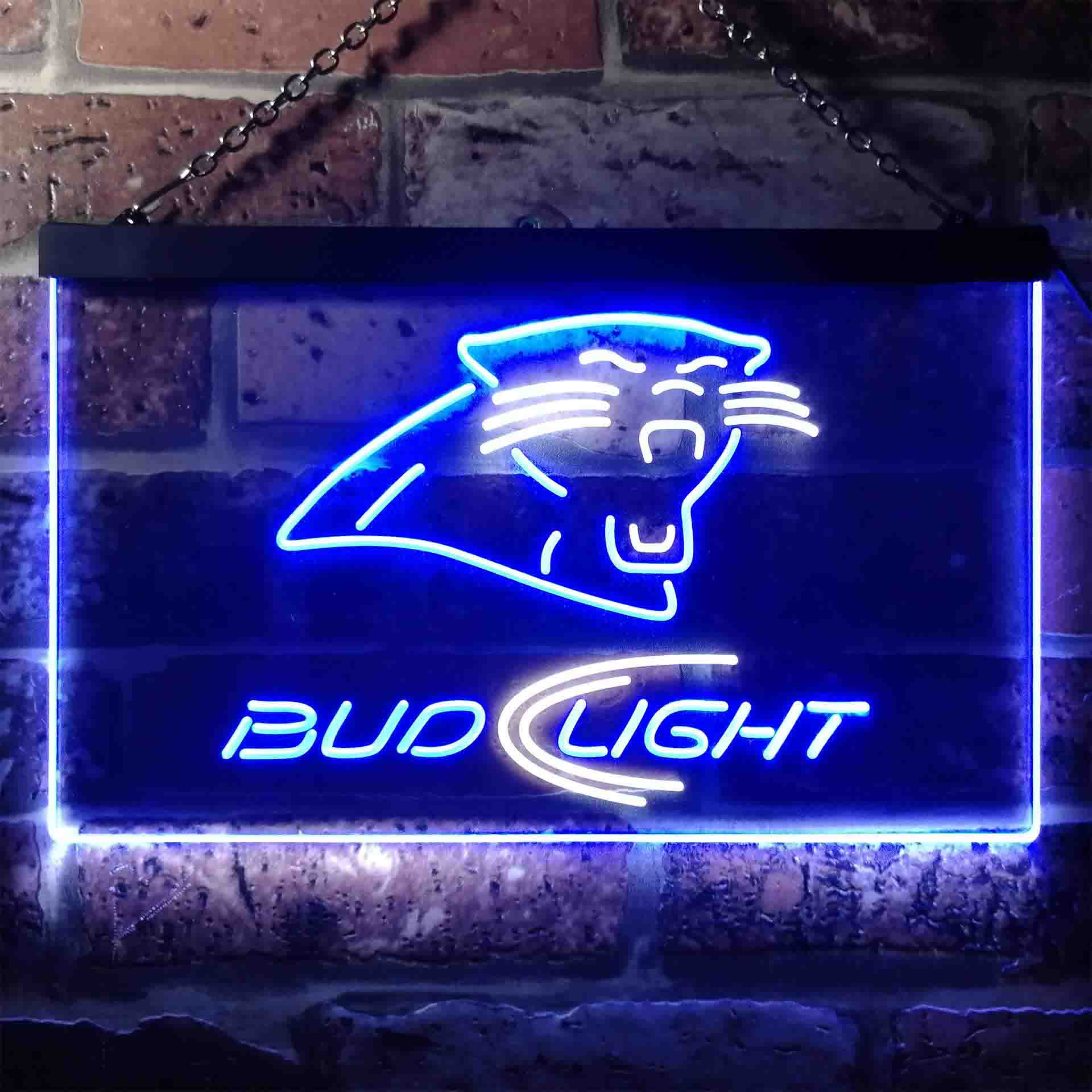 Bud Light Carolina Panthers Dual Color LED Neon Sign ProLedSign