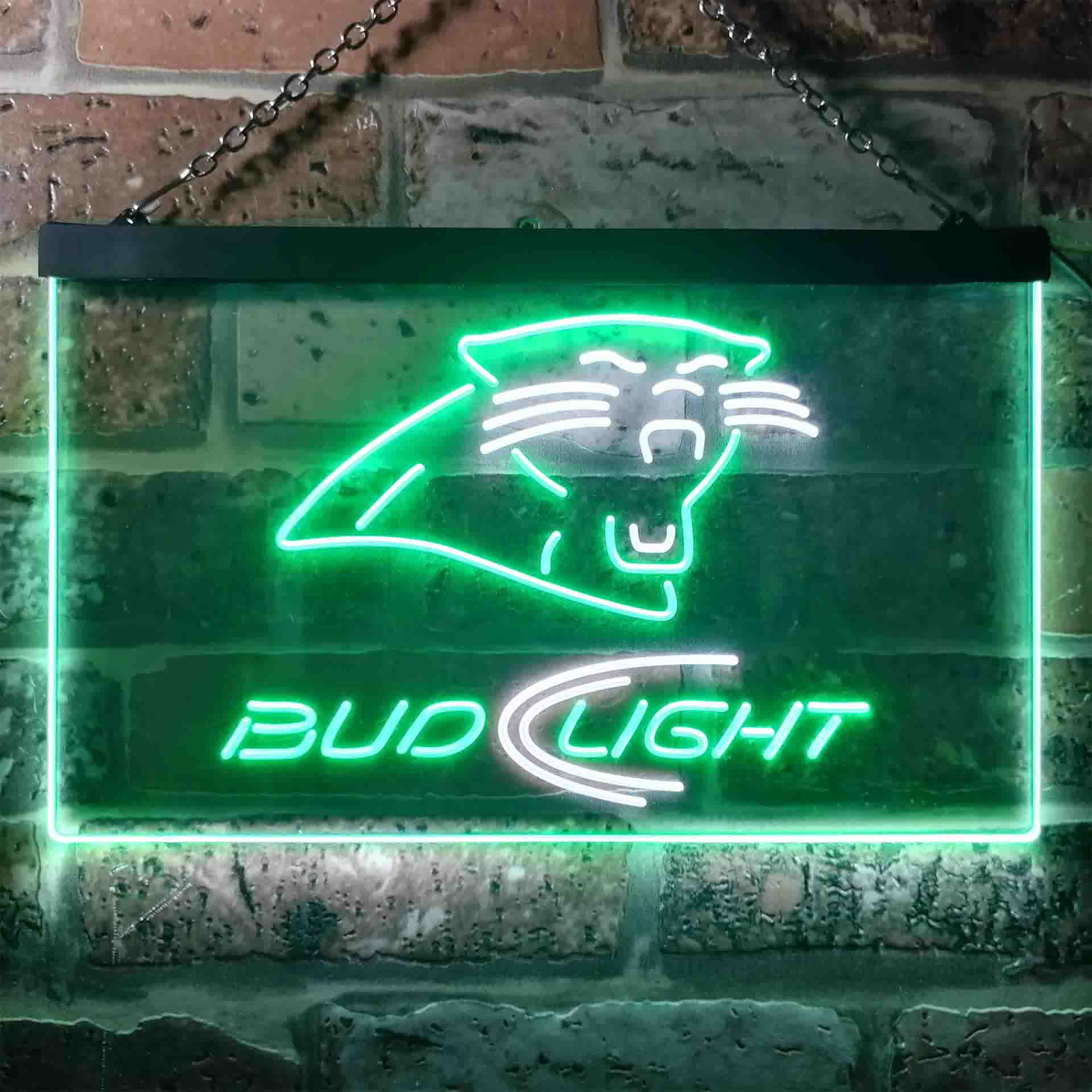 Bud Light Carolina Panthers Dual Color LED Neon Sign ProLedSign