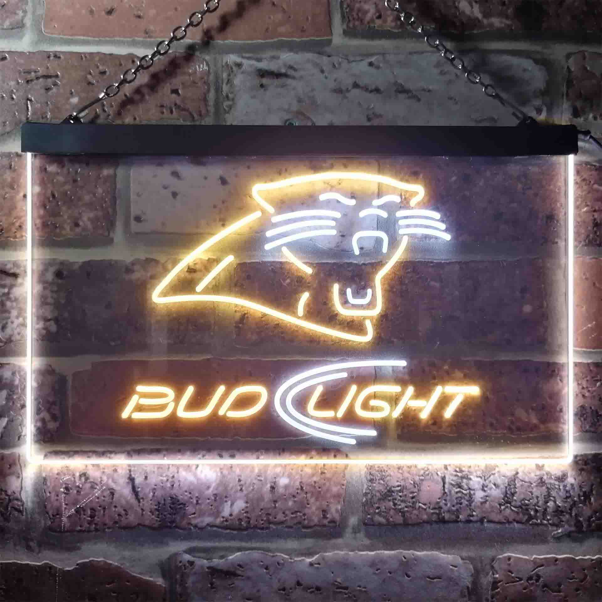 Bud Light Carolina Panthers Dual Color LED Neon Sign ProLedSign