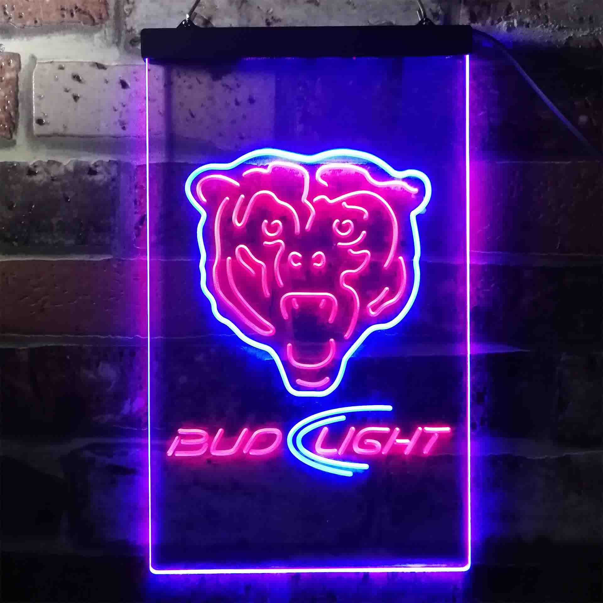 Chicago Bears Bud Light Neon-Like LED Light Sign