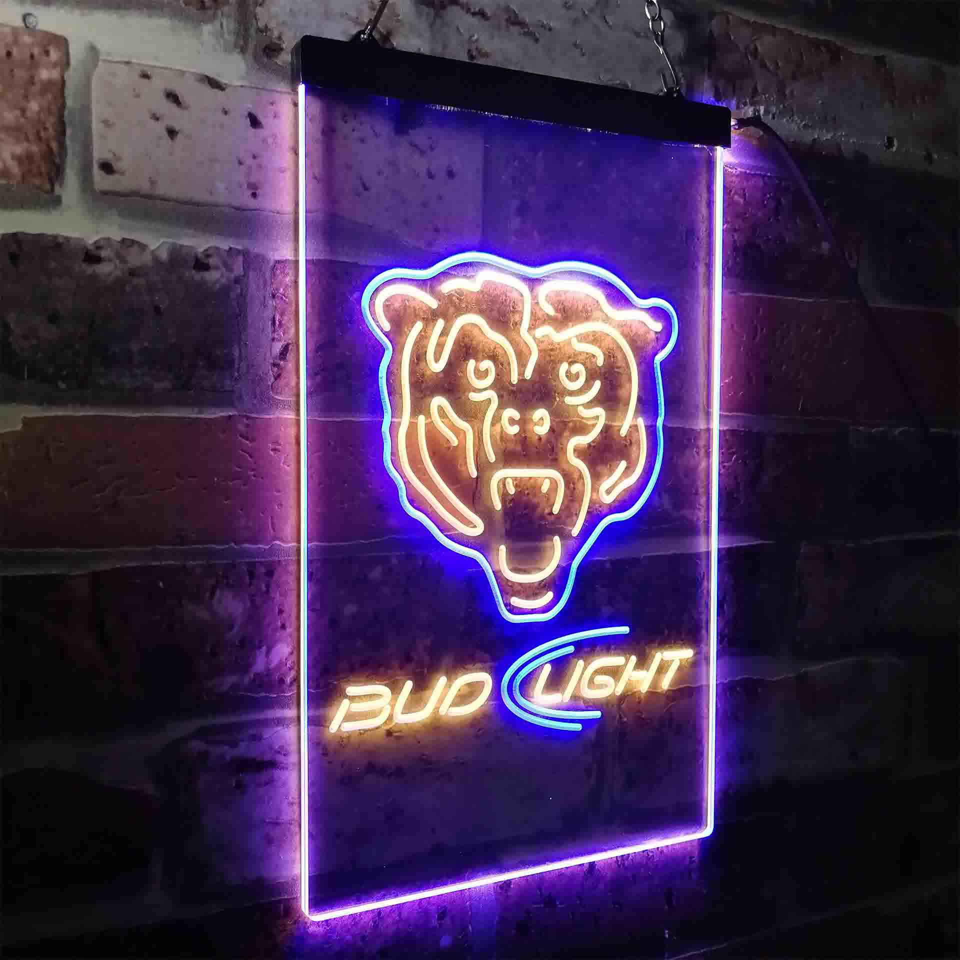 Chicago Bears Bud Light Neon-Like LED Light Sign