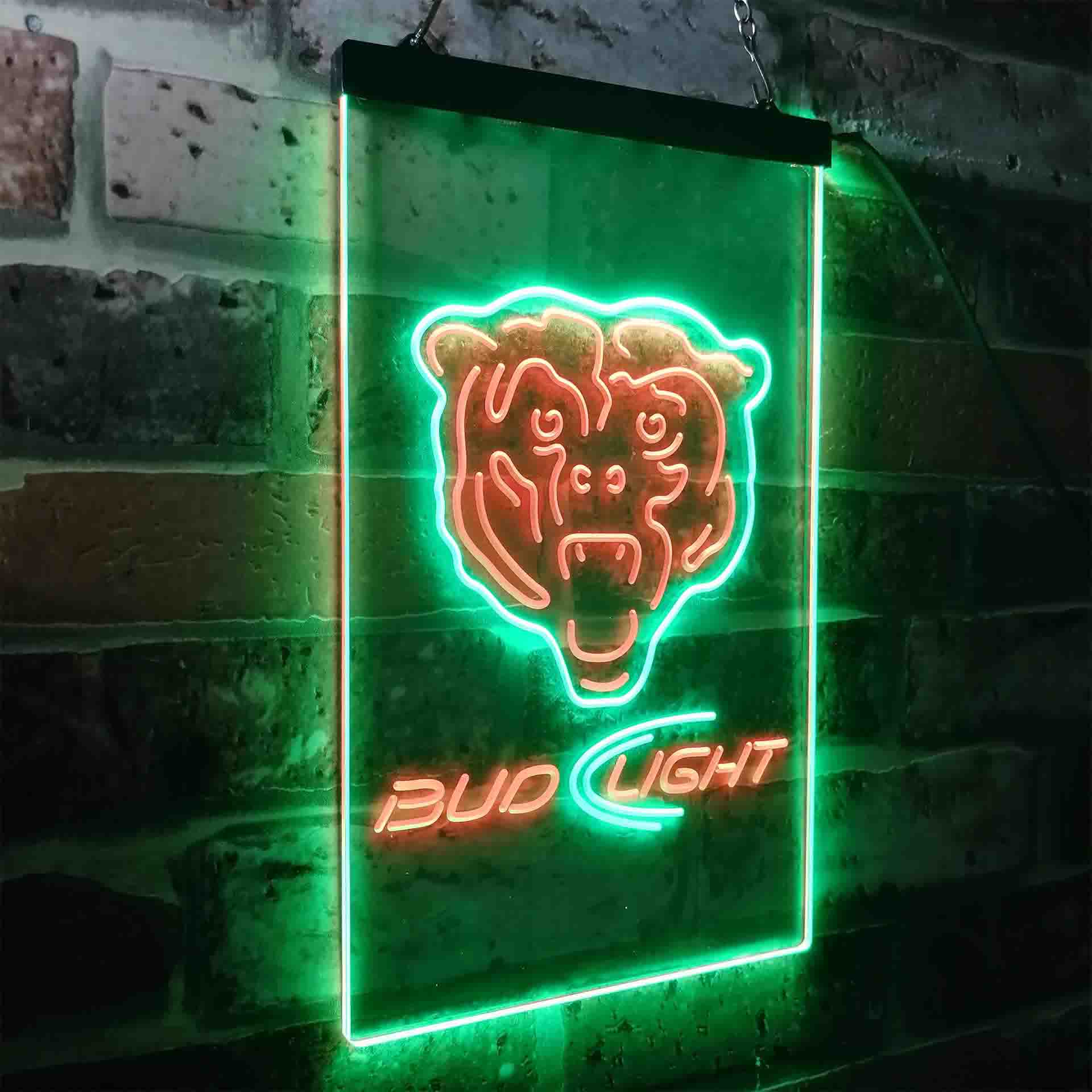 Chicago Bears Bud Light Neon-Like LED Light Sign