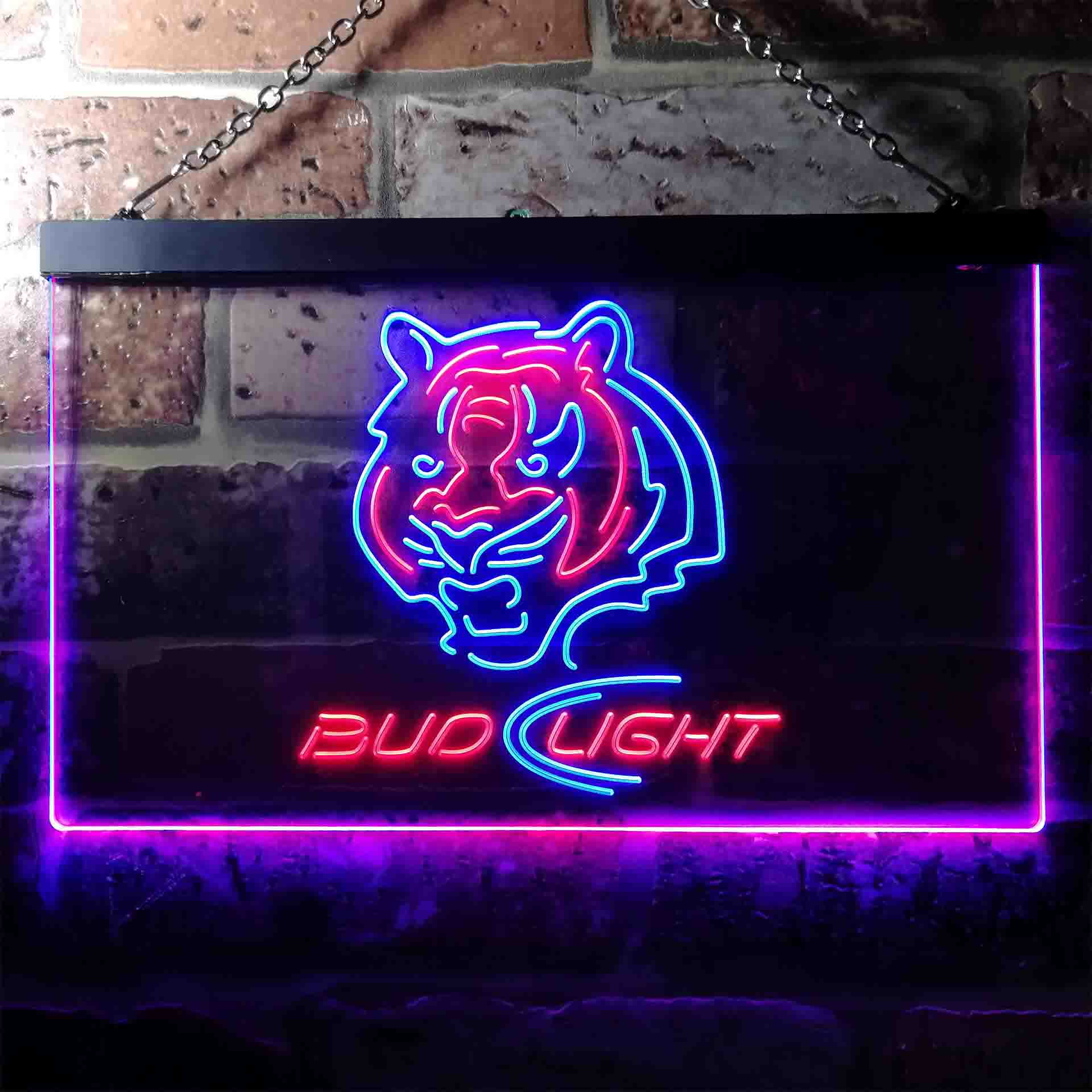 Bud Light Cincinnati Bengals Dual Color LED Neon Sign ProLedSign