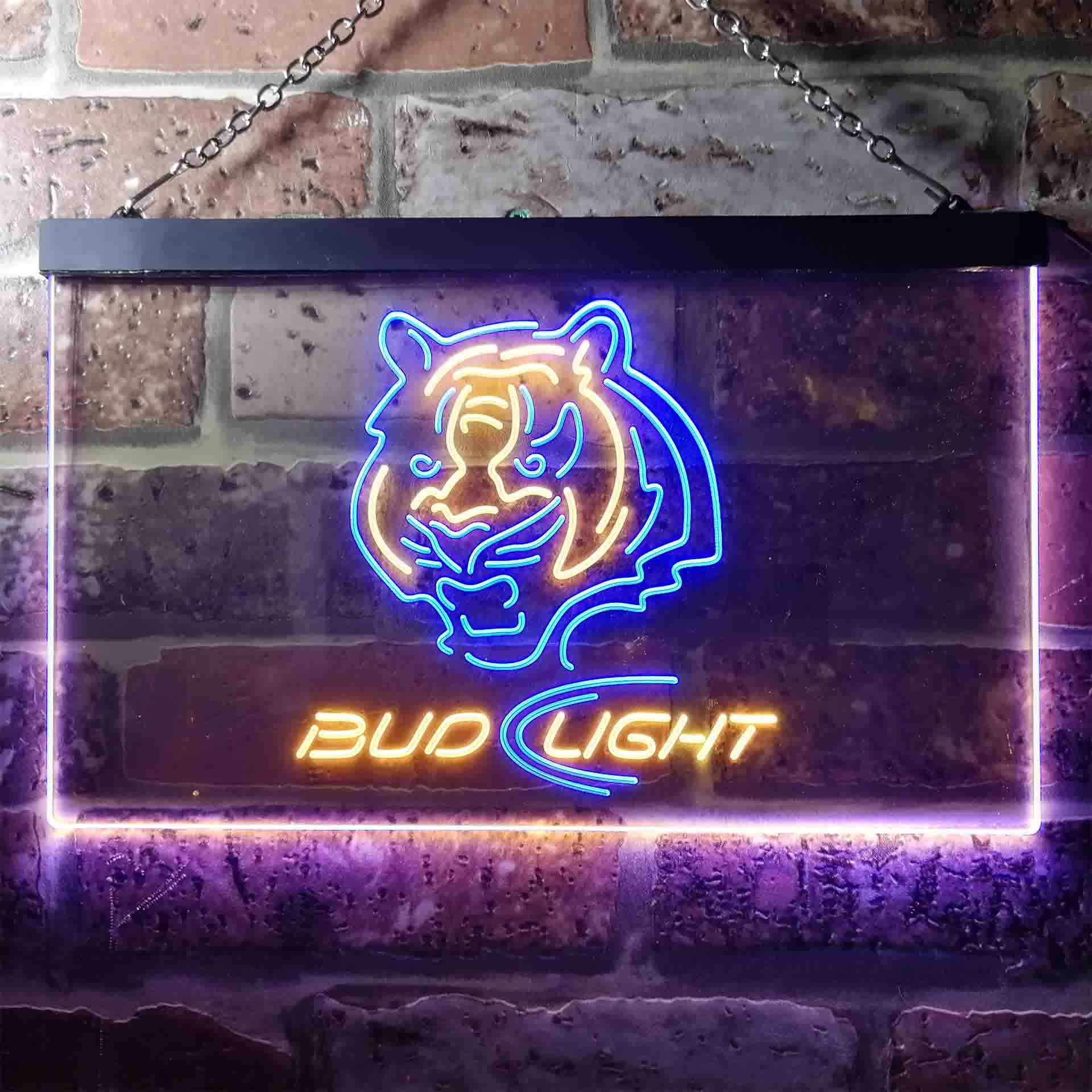 Bud Light Cincinnati Bengals Dual Color LED Neon Sign ProLedSign