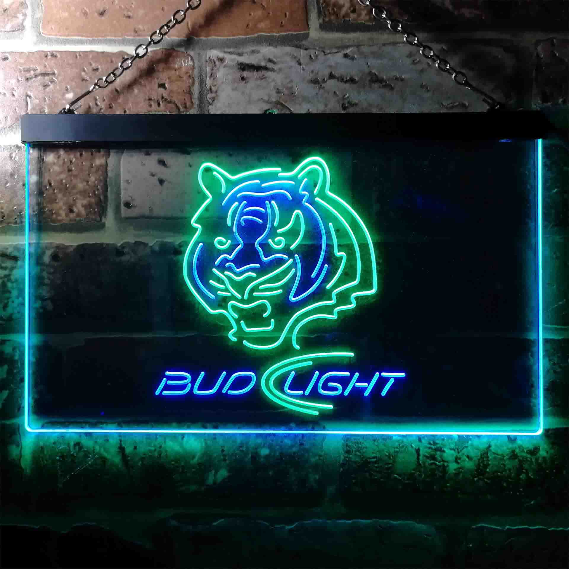 Bud Light Cincinnati Bengals Dual Color LED Neon Sign ProLedSign