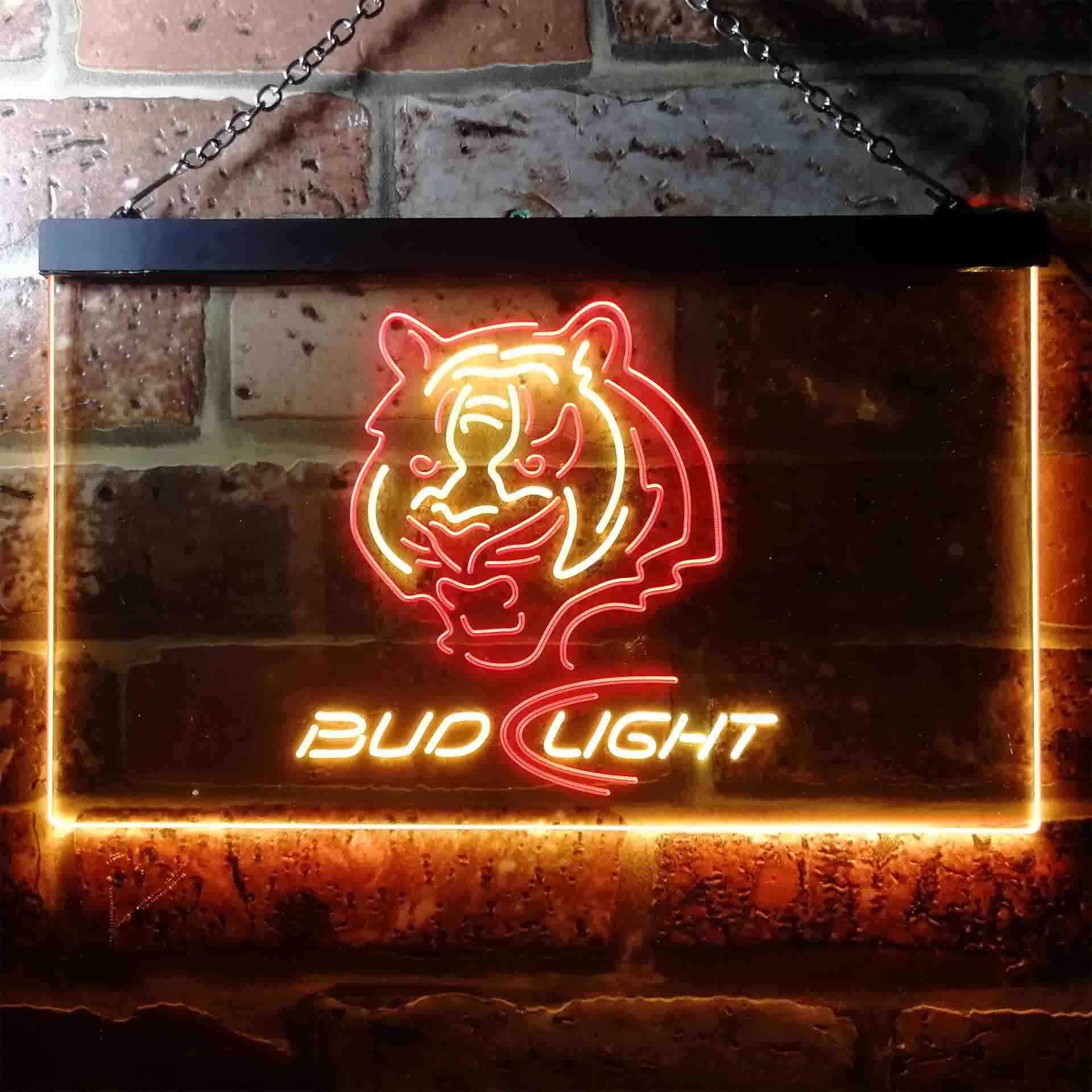 Bud Light Cincinnati Bengals Dual Color LED Neon Sign ProLedSign