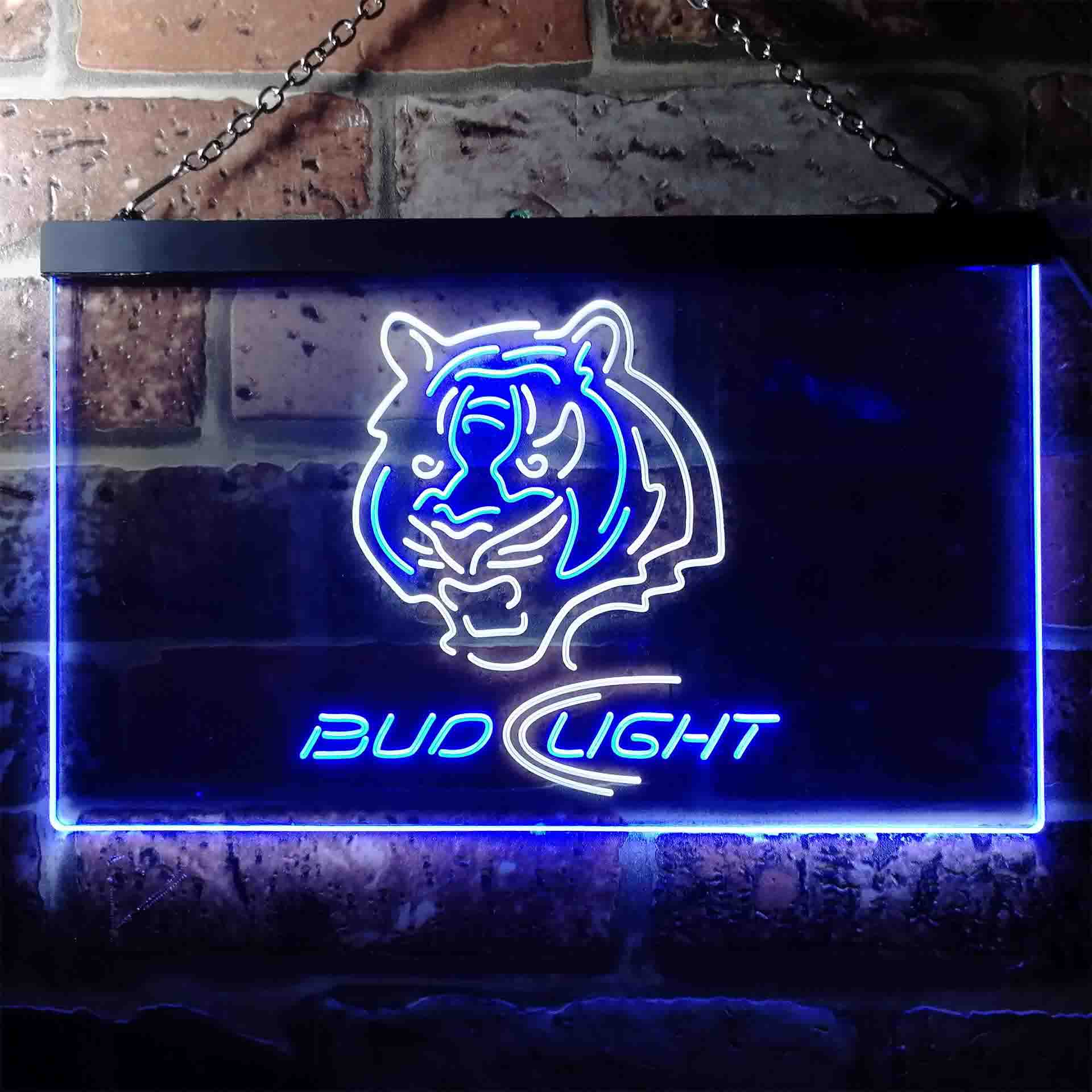 Bud Light Cincinnati Bengals Dual Color LED Neon Sign ProLedSign