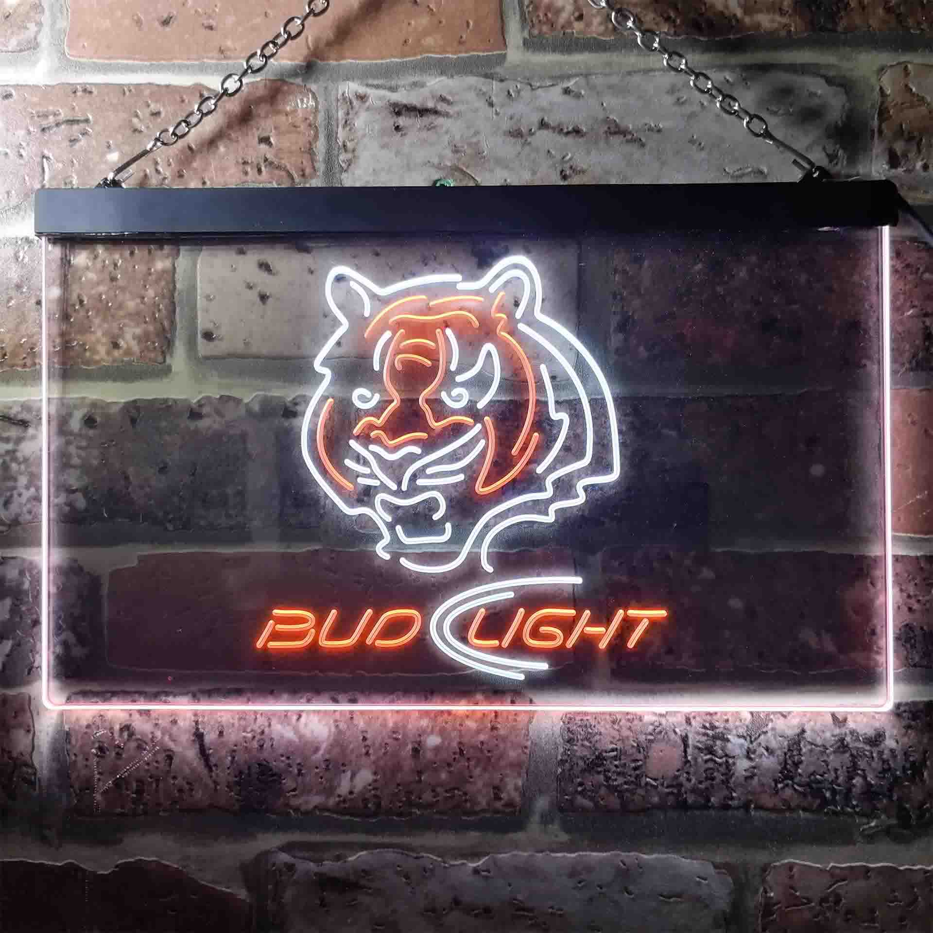 Bud Light Cincinnati Bengals Dual Color LED Neon Sign ProLedSign