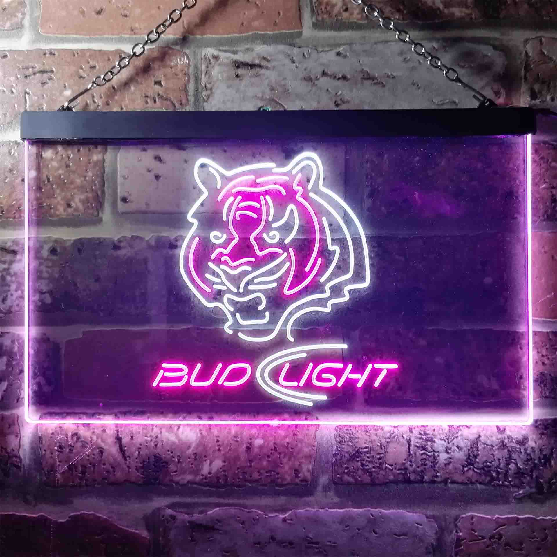 Bud Light Cincinnati Bengals Dual Color LED Neon Sign ProLedSign