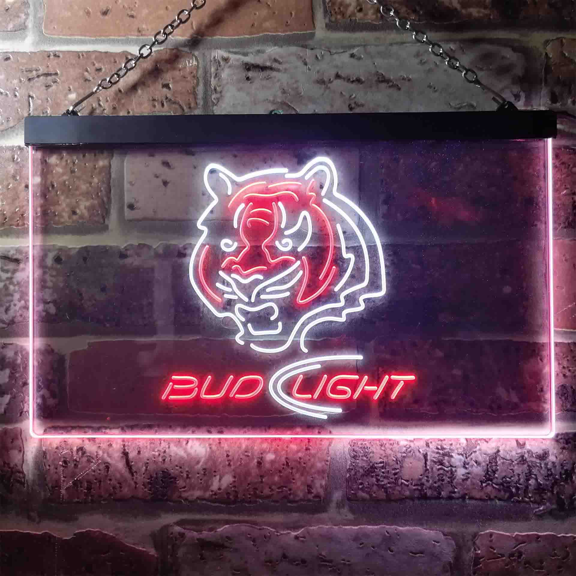 Bud Light Cincinnati Bengals Dual Color LED Neon Sign ProLedSign