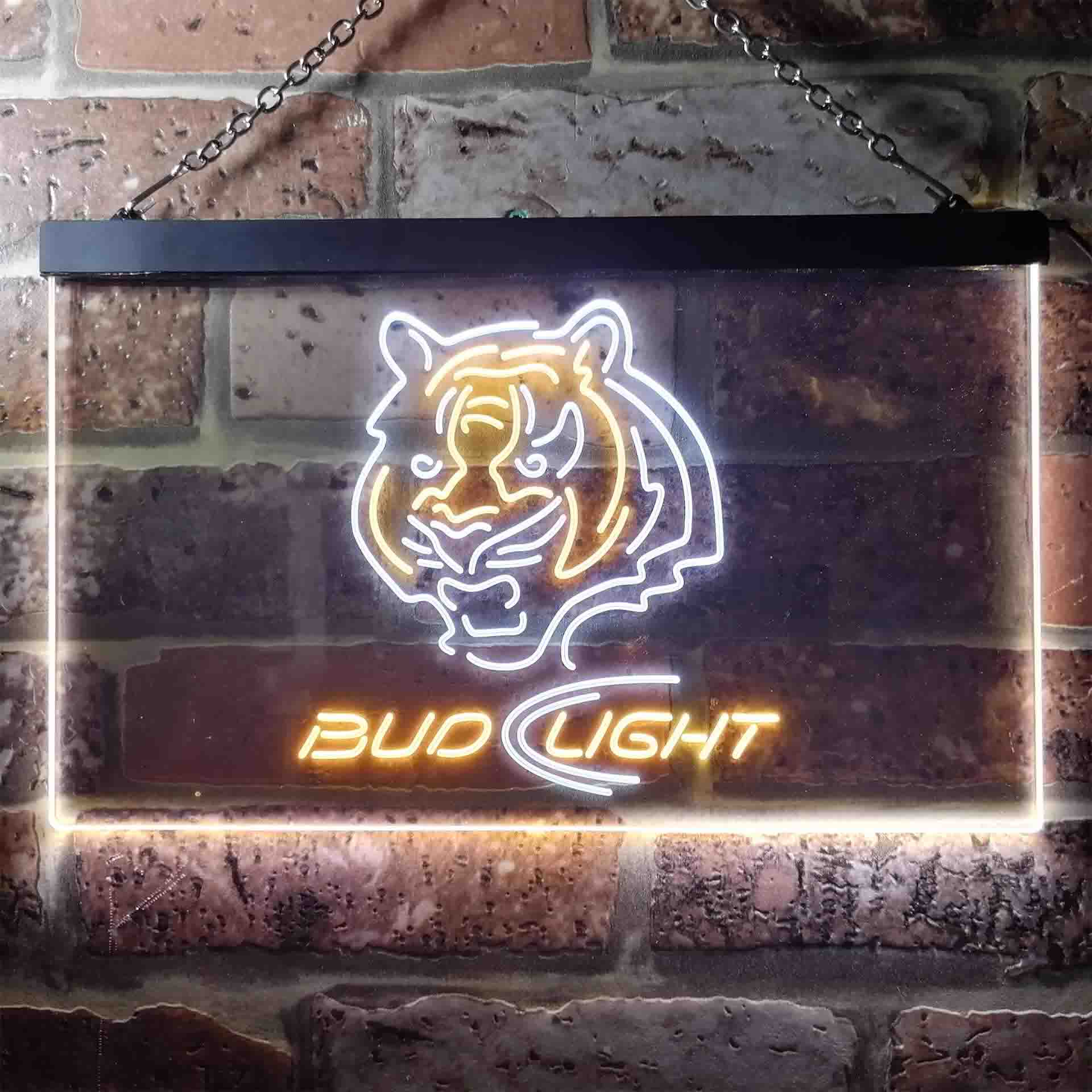 Bud Light Cincinnati Bengals Dual Color LED Neon Sign ProLedSign