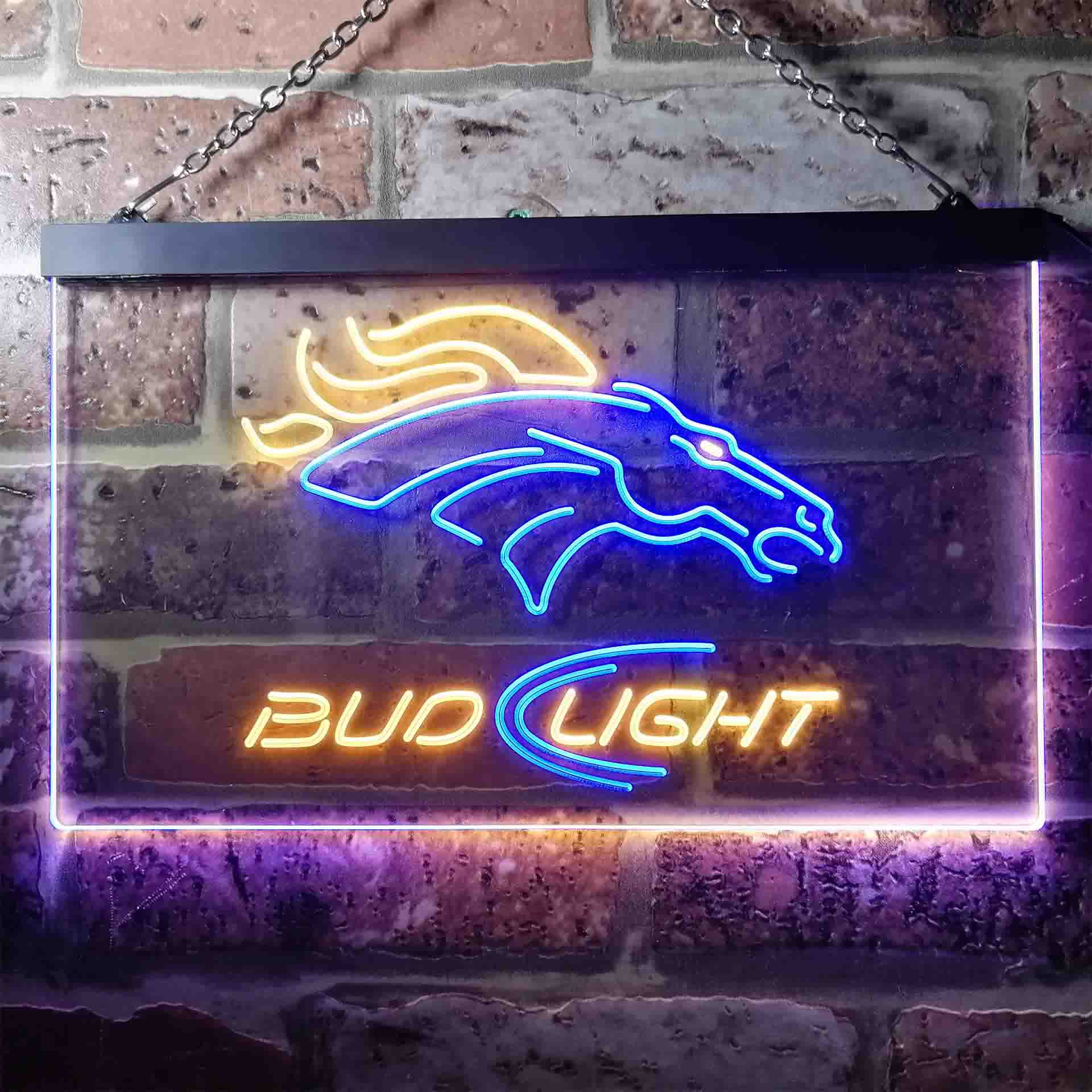 Denver Broncos Bud Light Neon-Like LED Sign