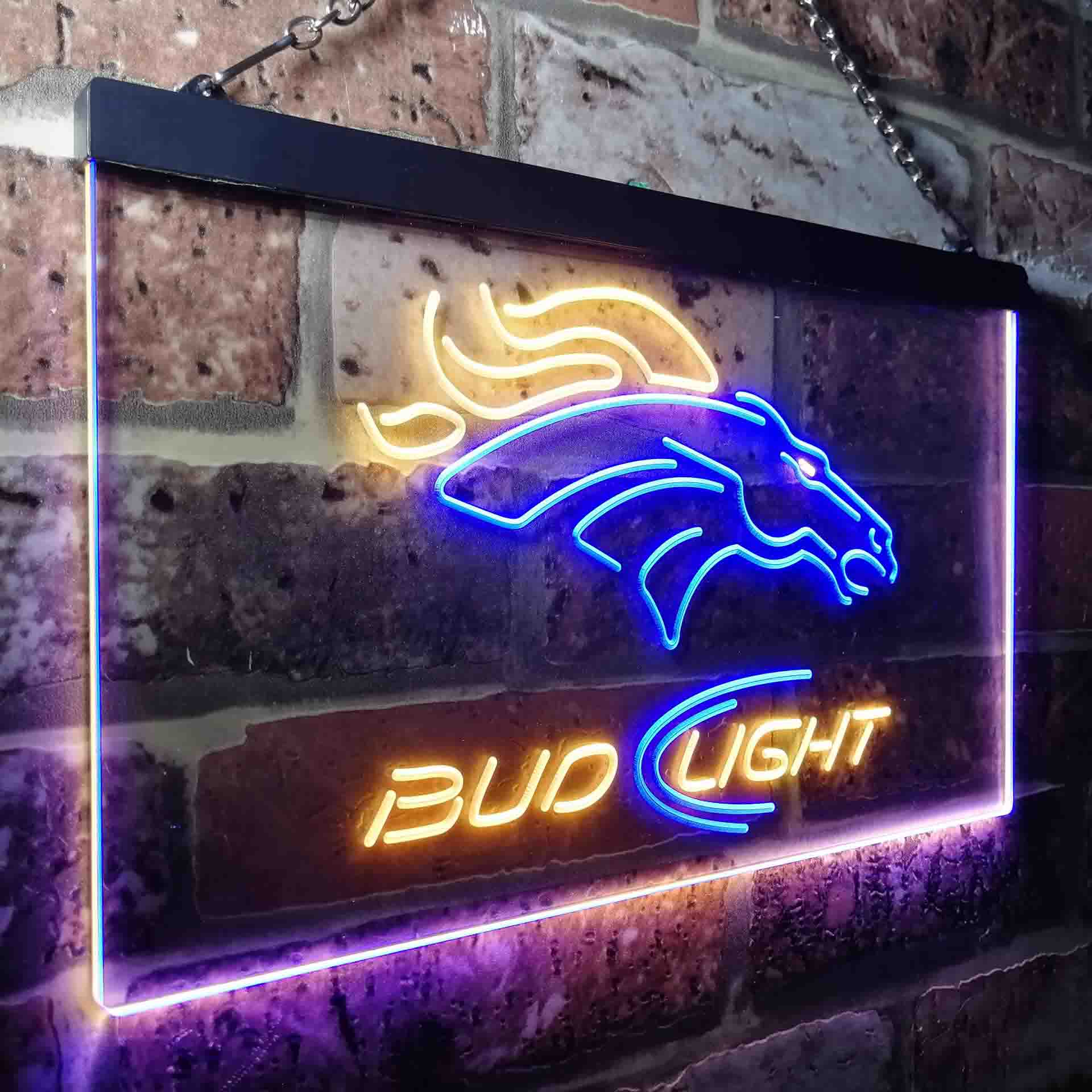 Denver Broncos Bud Light Neon-Like Led Light Sign