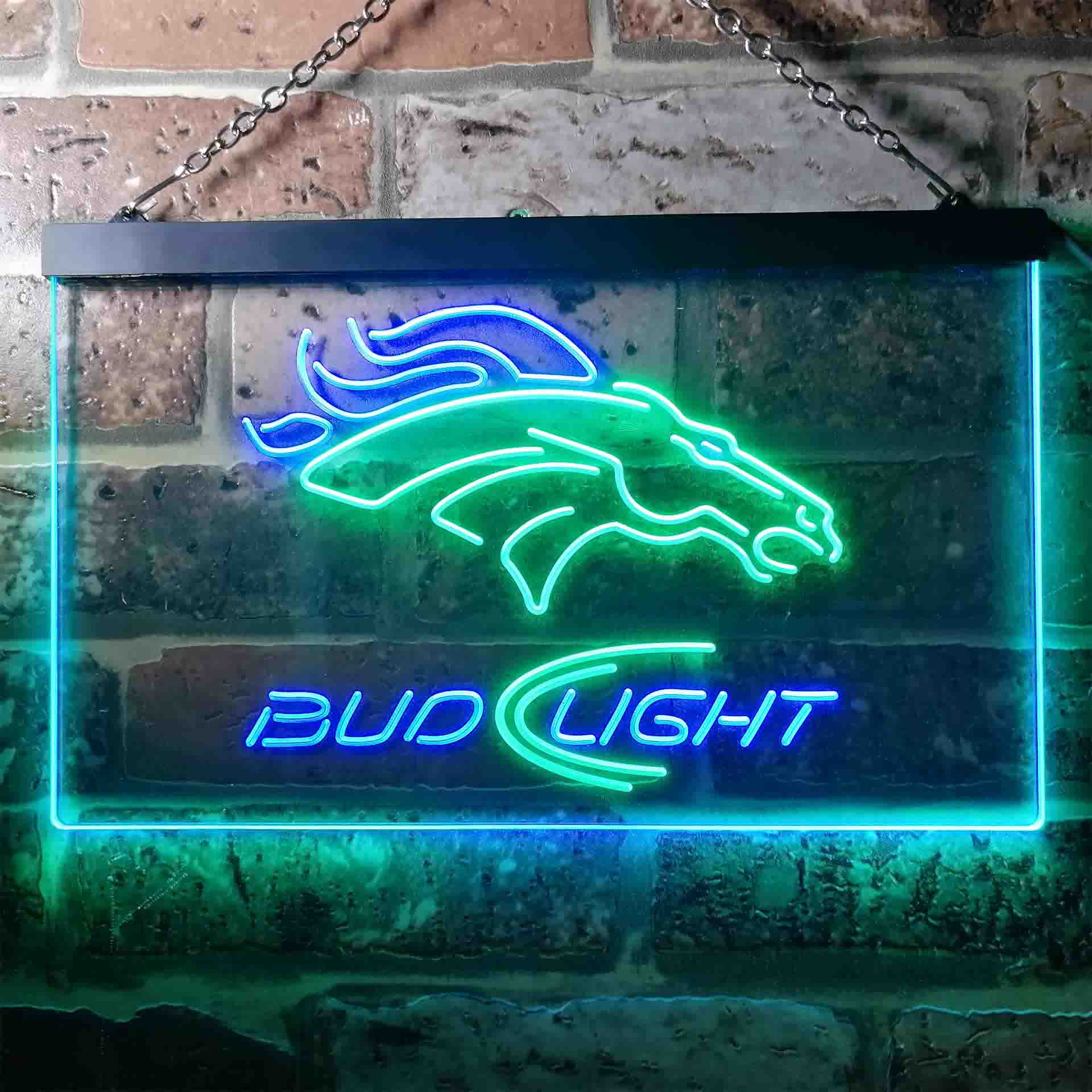 Denver Broncos Bud Light Neon-Like Led Light Sign