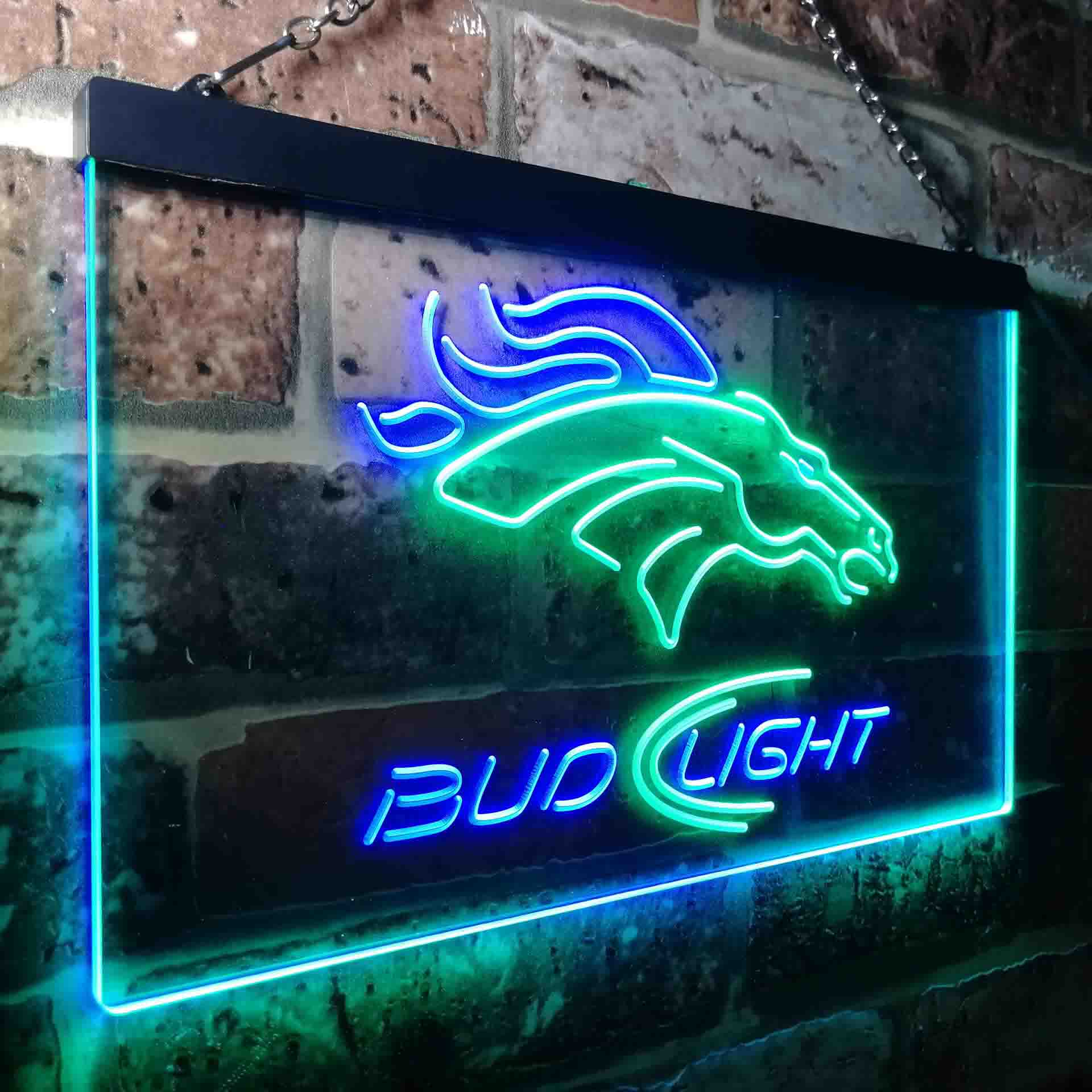 Denver Broncos Bud Light Neon-Like Led Light Sign