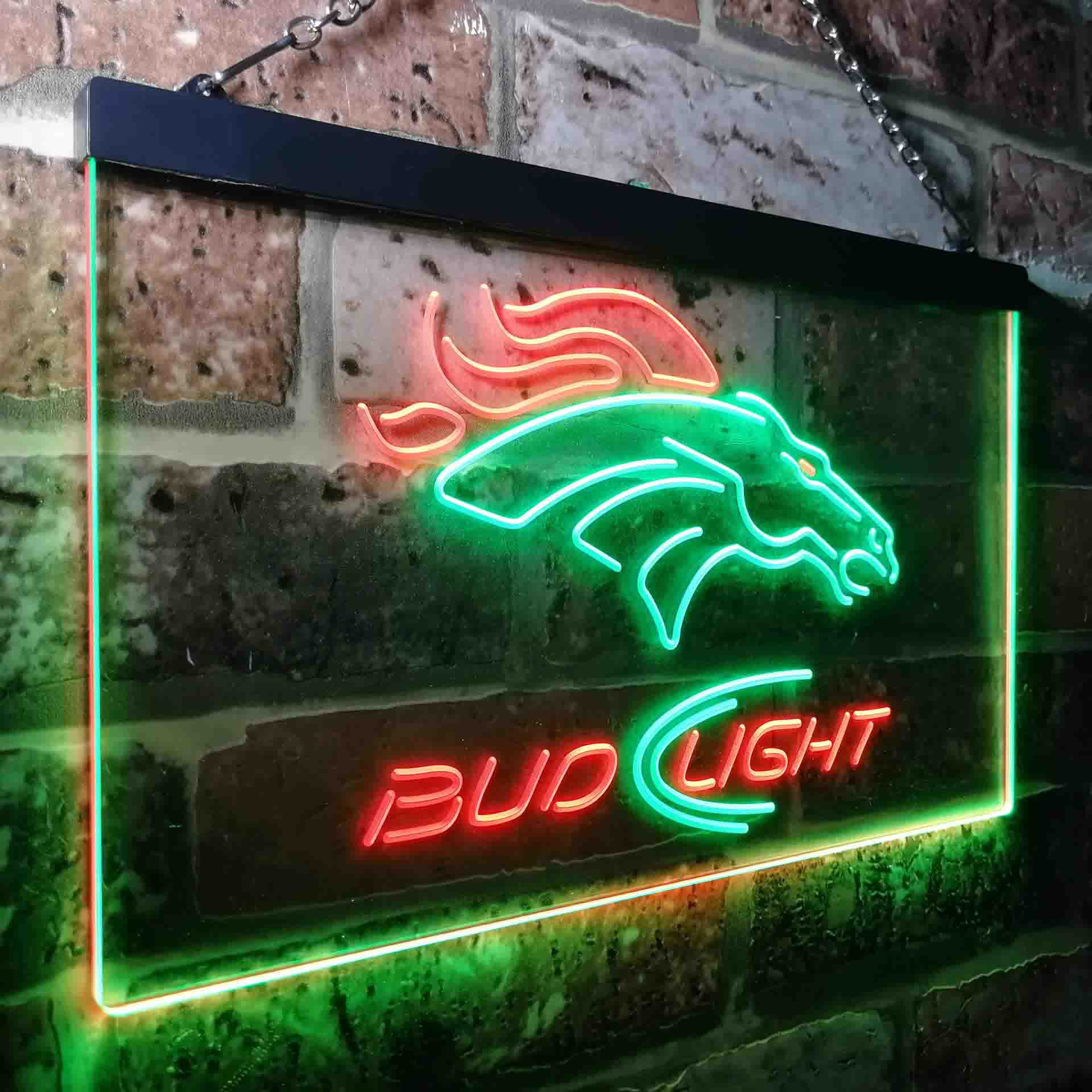 Denver Broncos Bud Light Neon-Like Led Light Sign