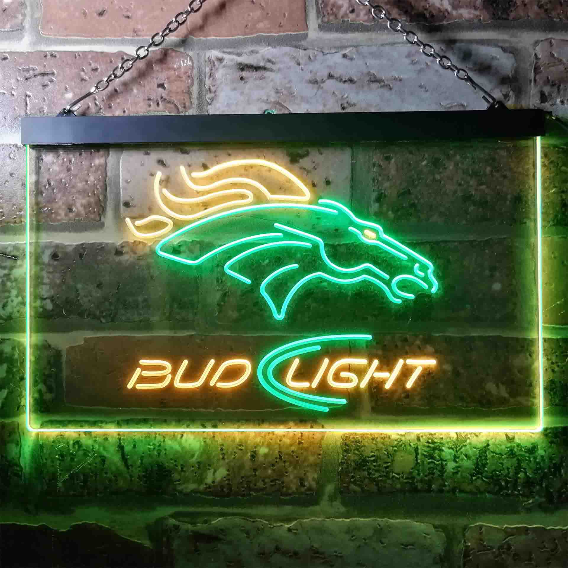 Denver Broncos Bud Light Neon-Like Led Light Sign