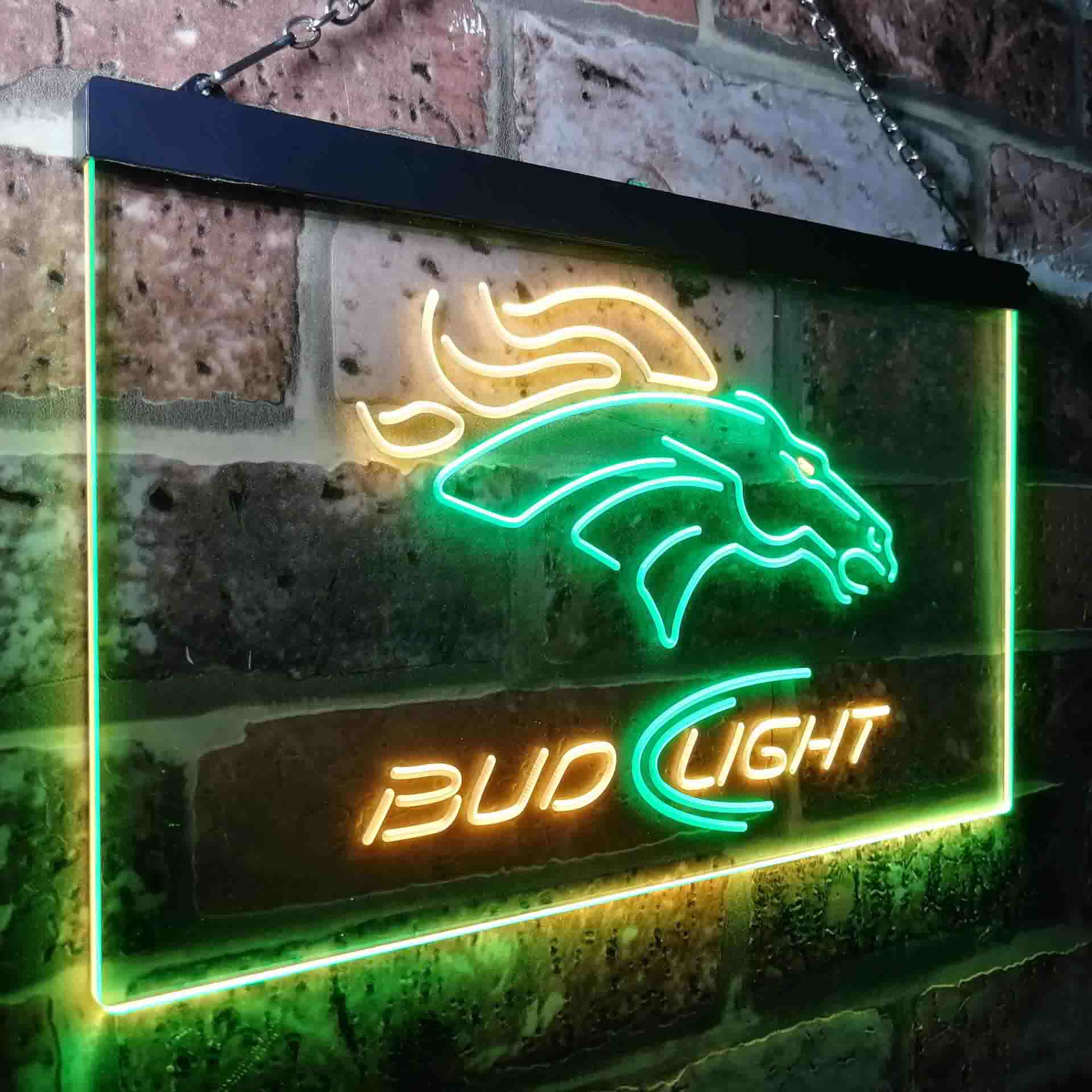 Denver Broncos Bud Light Neon-Like Led Light Sign