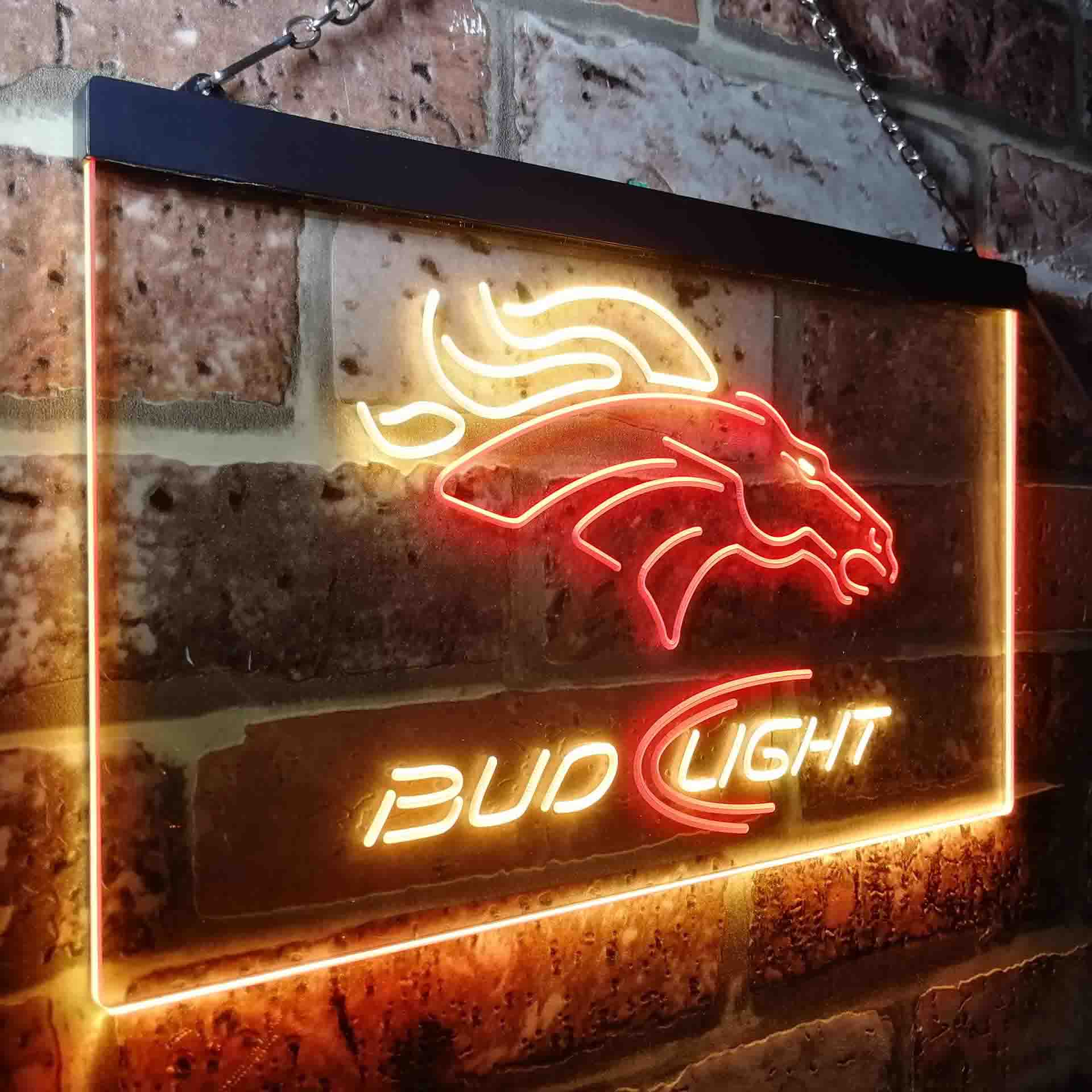 Denver Broncos Bud Light Neon-Like Led Light Sign