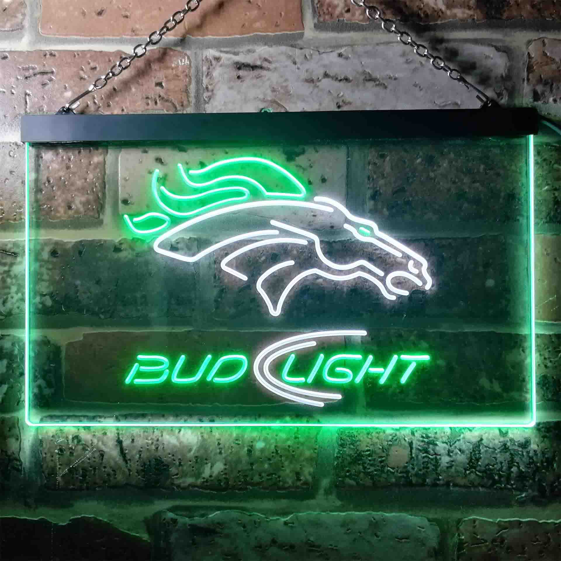 Denver Broncos Bud Light Neon-Like Led Light Sign