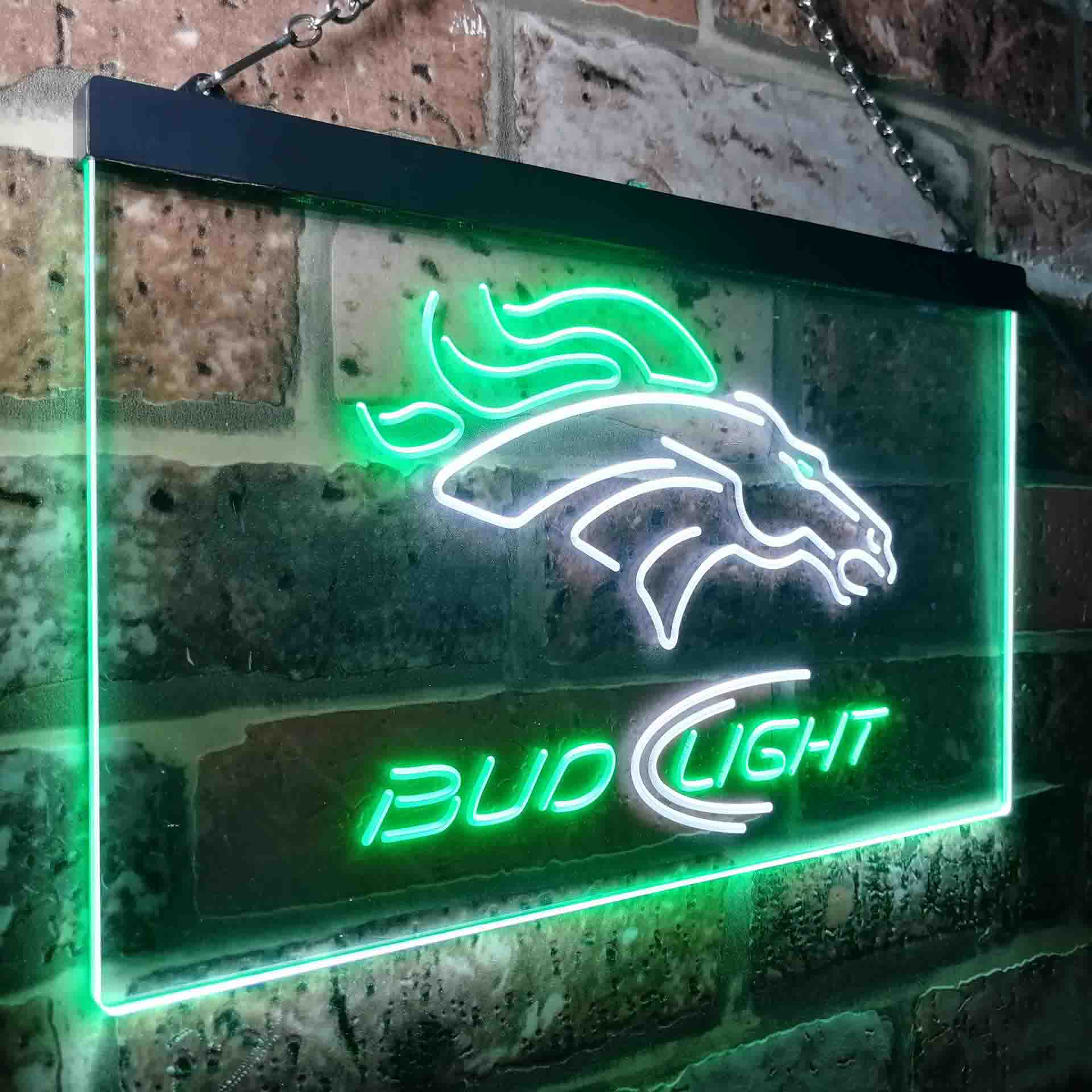 Denver Broncos Bud Light Neon-Like Led Light Sign