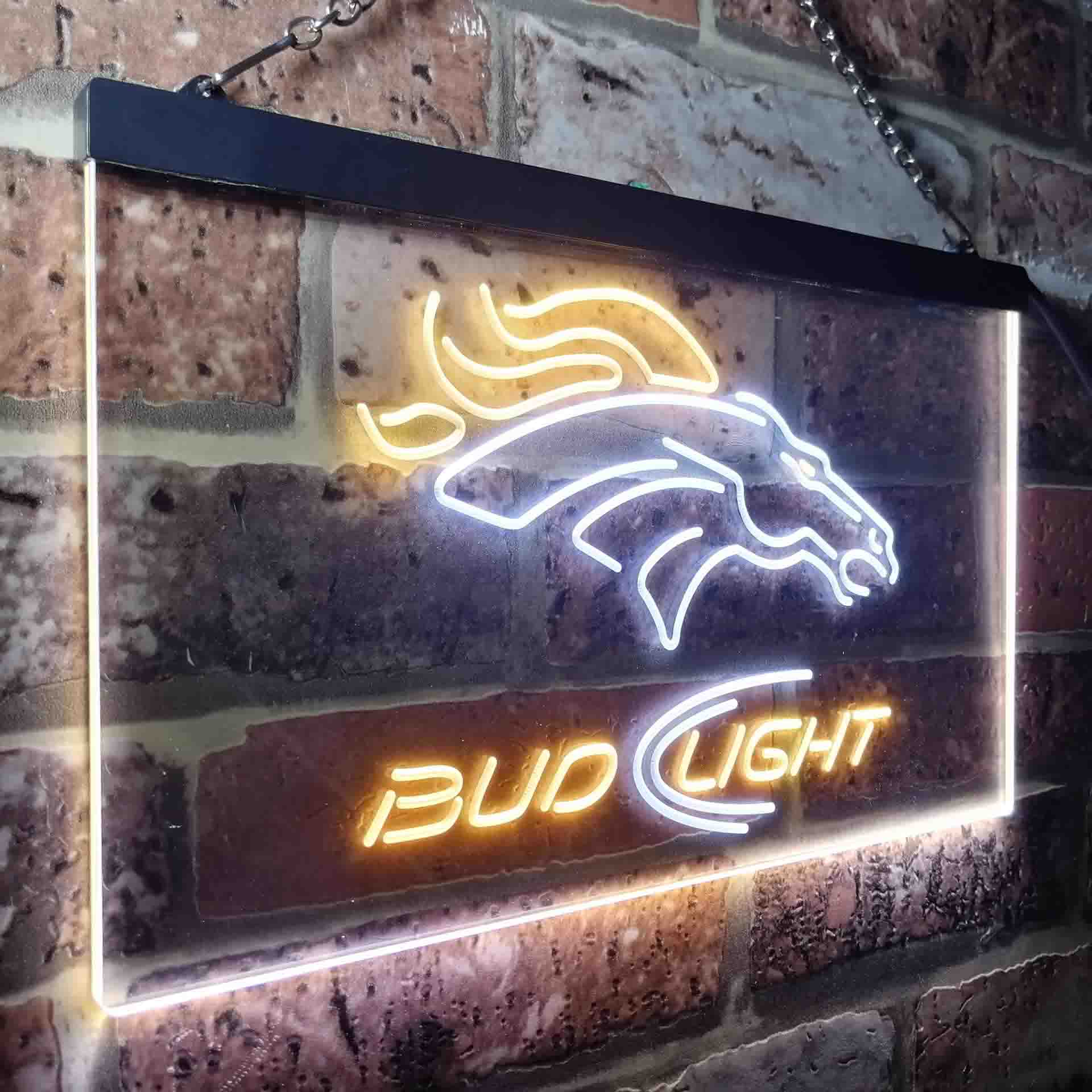 Denver Broncos Bud Light Neon-Like Led Light Sign