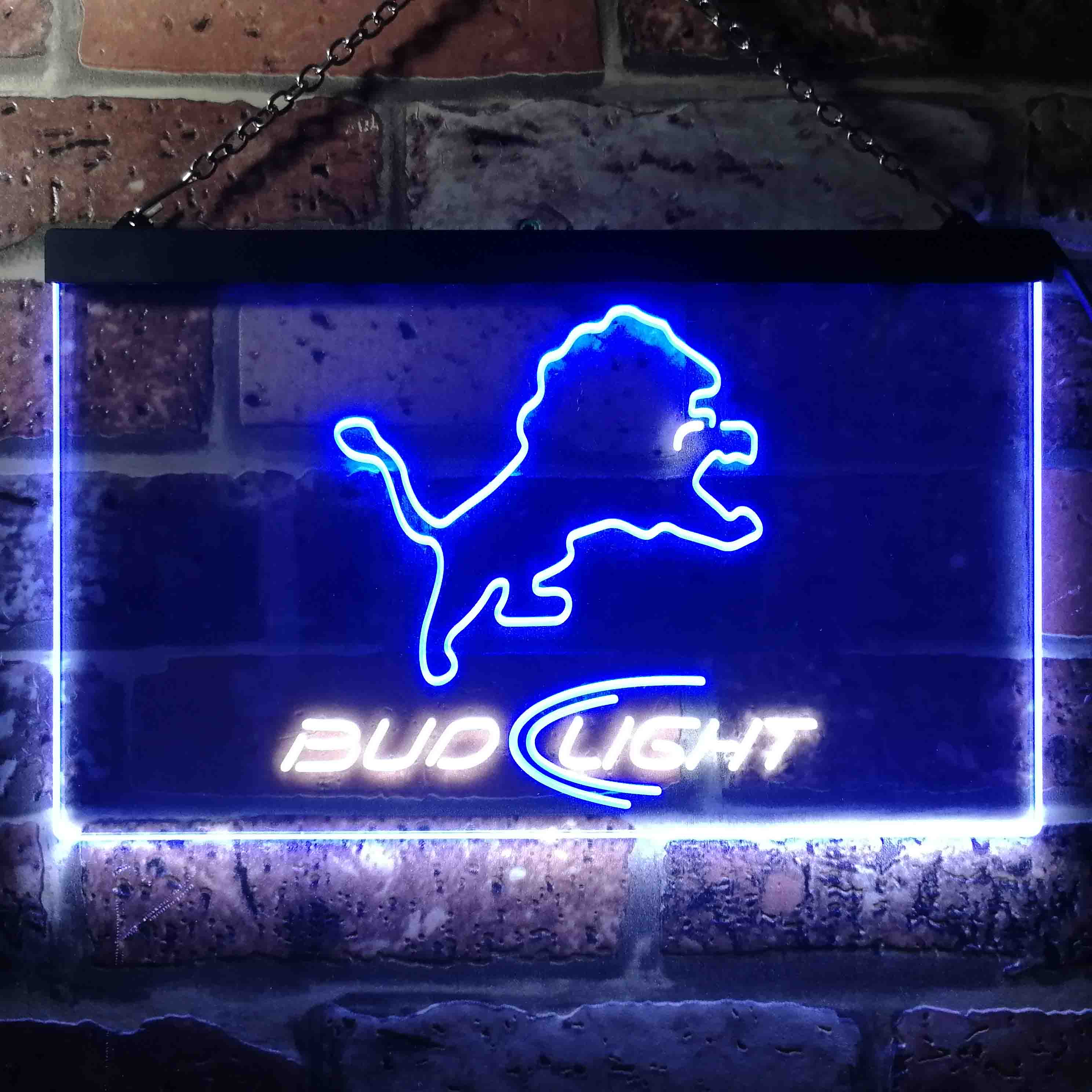 Bud Light Detroit Lions Dual Color LED Light Sign ProLedSign