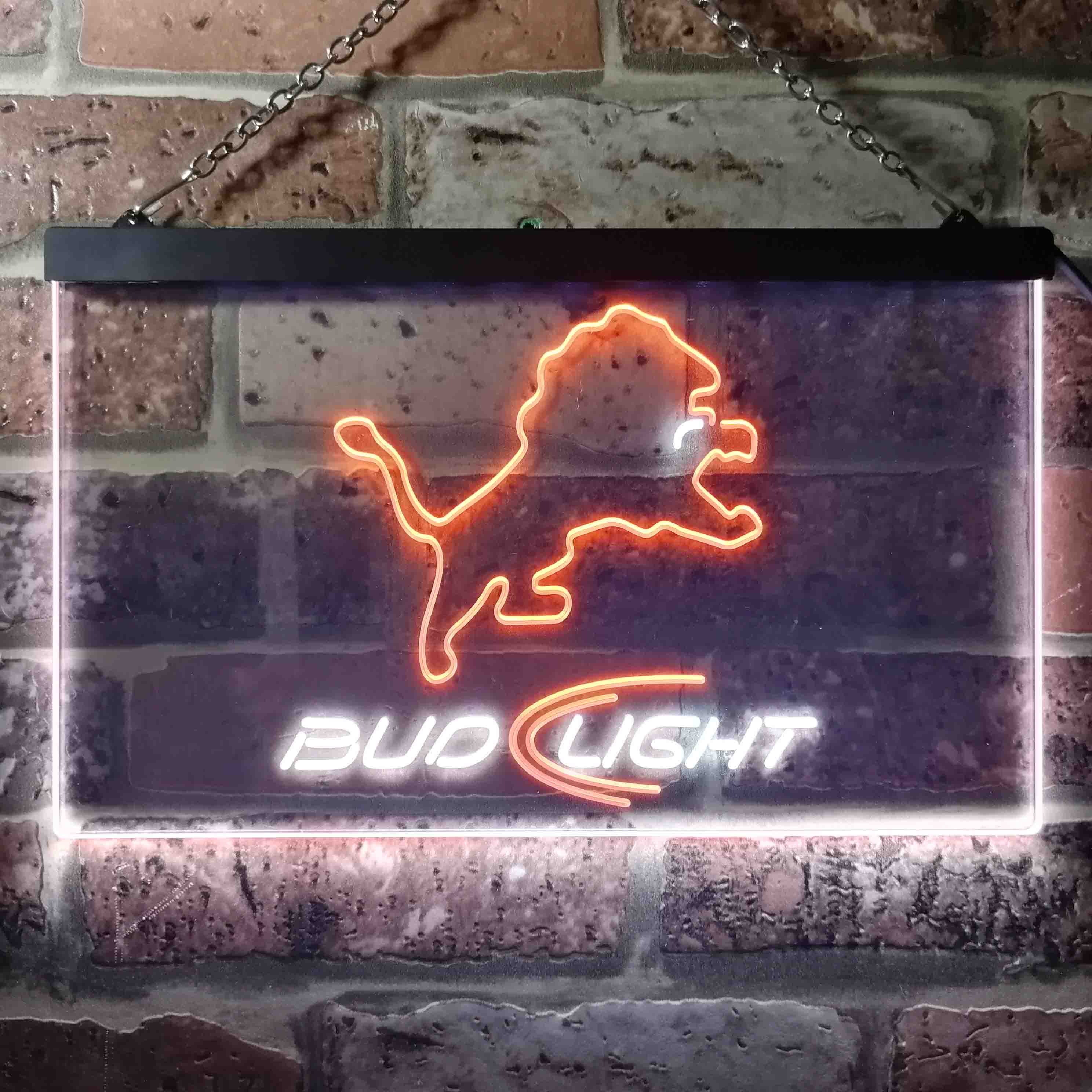 Bud Light Detroit Lions Dual Color LED Light Sign ProLedSign