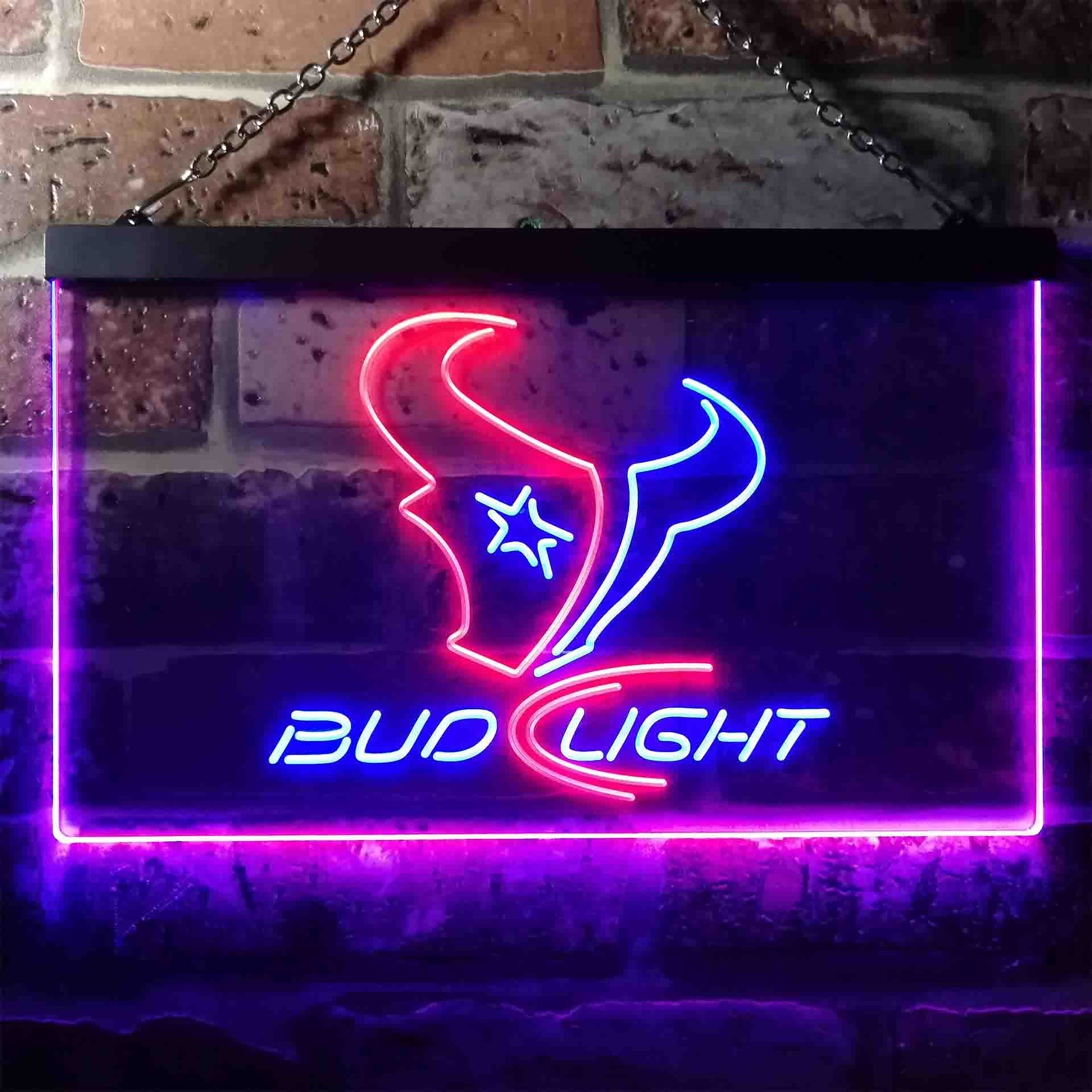 Houston Texans Bud Light Neon-Like LED Sign - ProLedSign