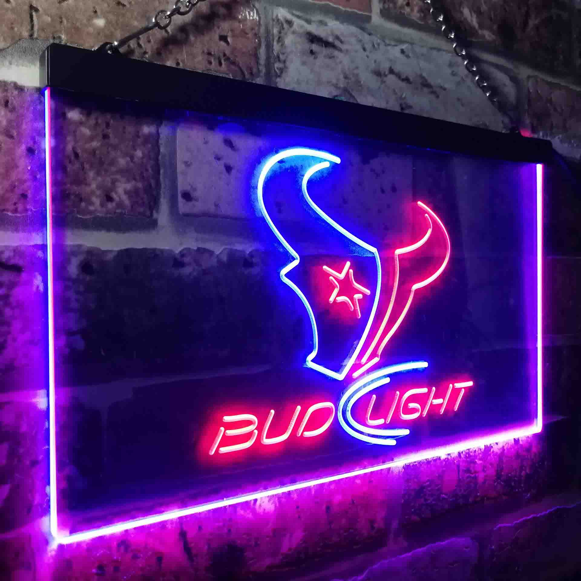 Houston Texans Bud Light Neon-Like LED Sign - ProLedSign