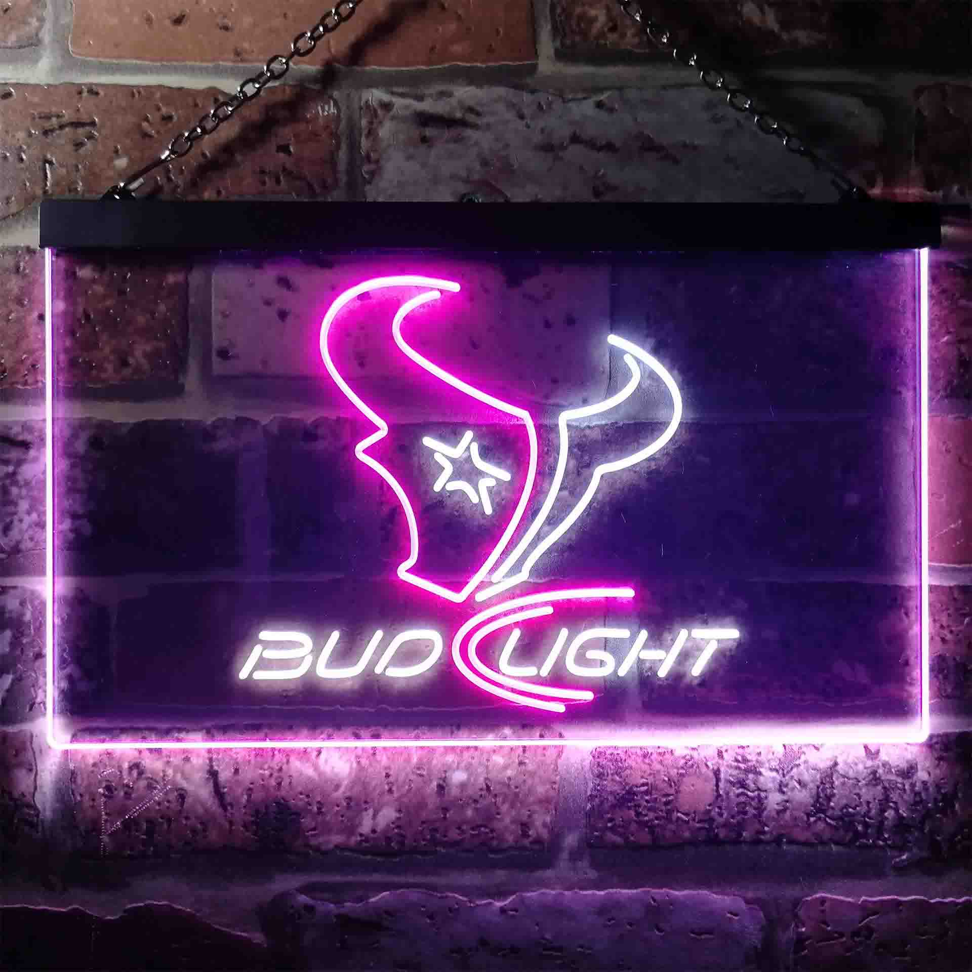 Houston Texans Bud Light Neon-Like LED Sign - ProLedSign