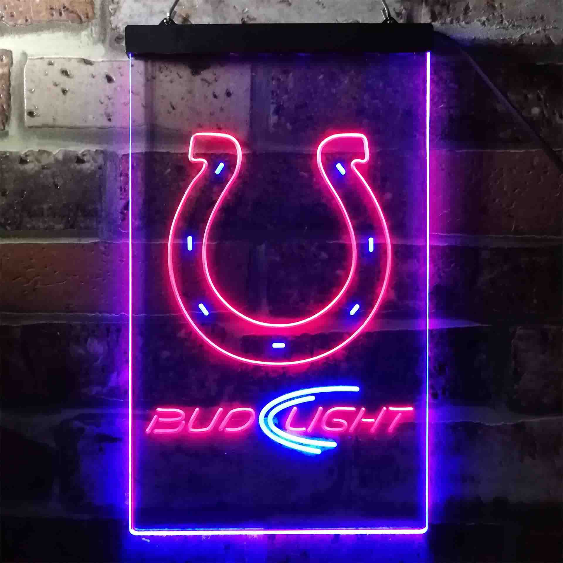 Bud Light Indianapolis Colts Dual Color LED Neon Sign ProLedSign