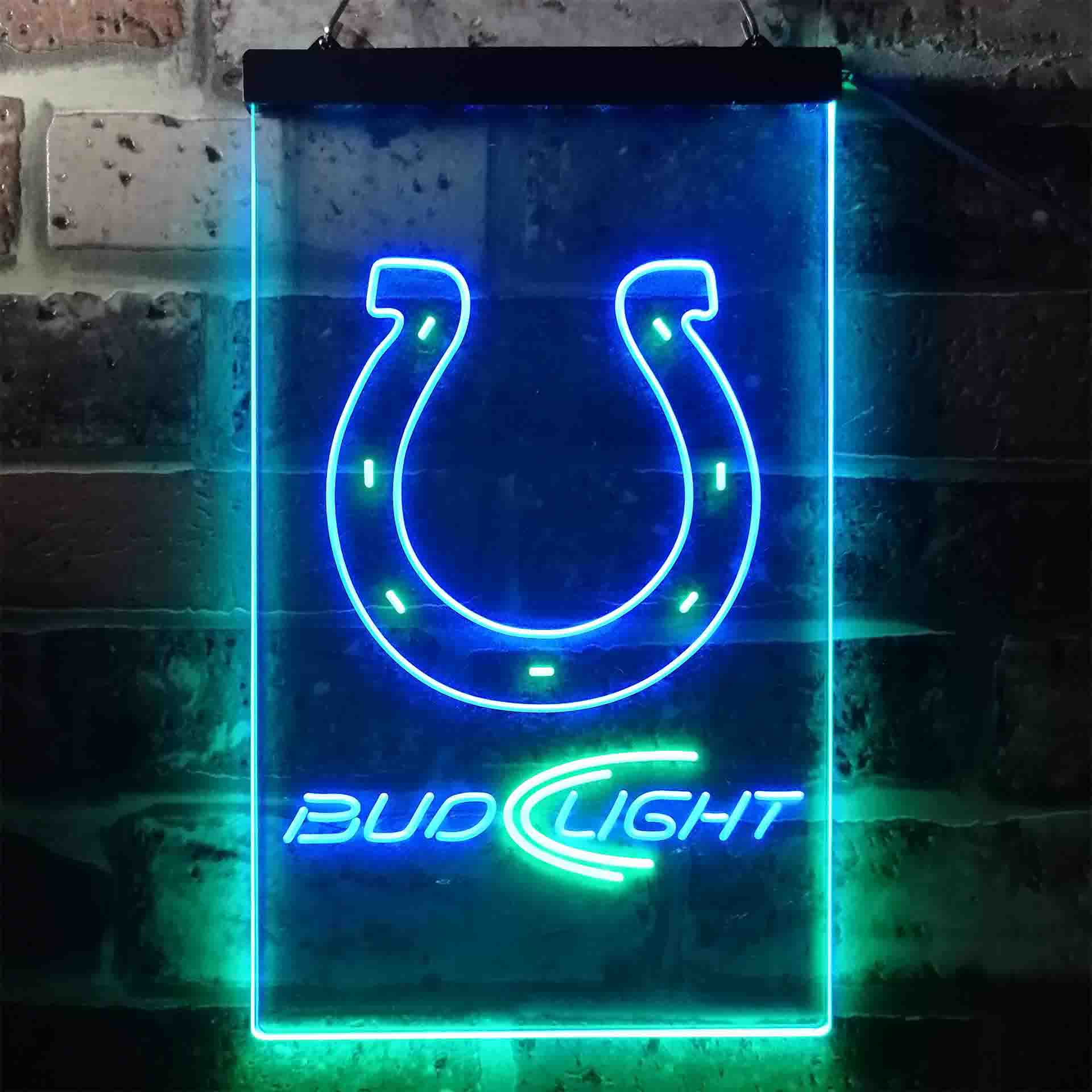 Bud Light Indianapolis Colts Dual Color LED Neon Sign ProLedSign